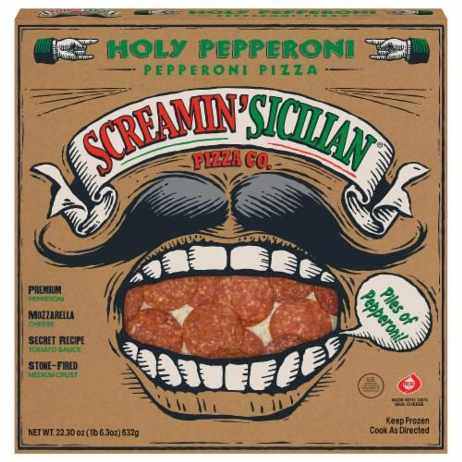 Screamin' Sicilian Holy Pepperoni Frozen Pizza