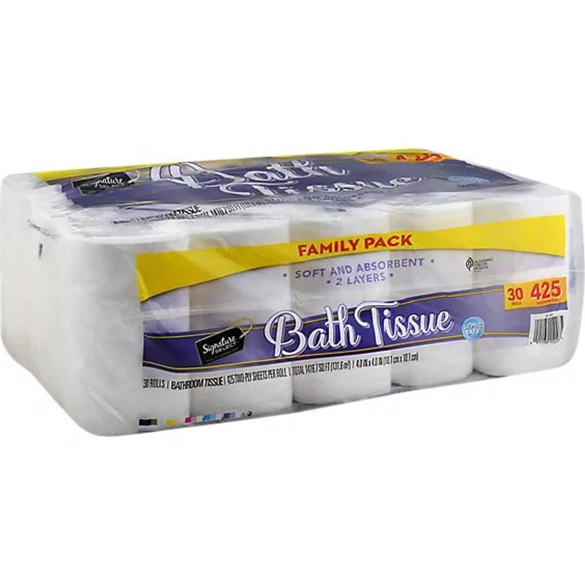 Signature Care Bathroom Tissue... y Pack Bag - 30 Roll