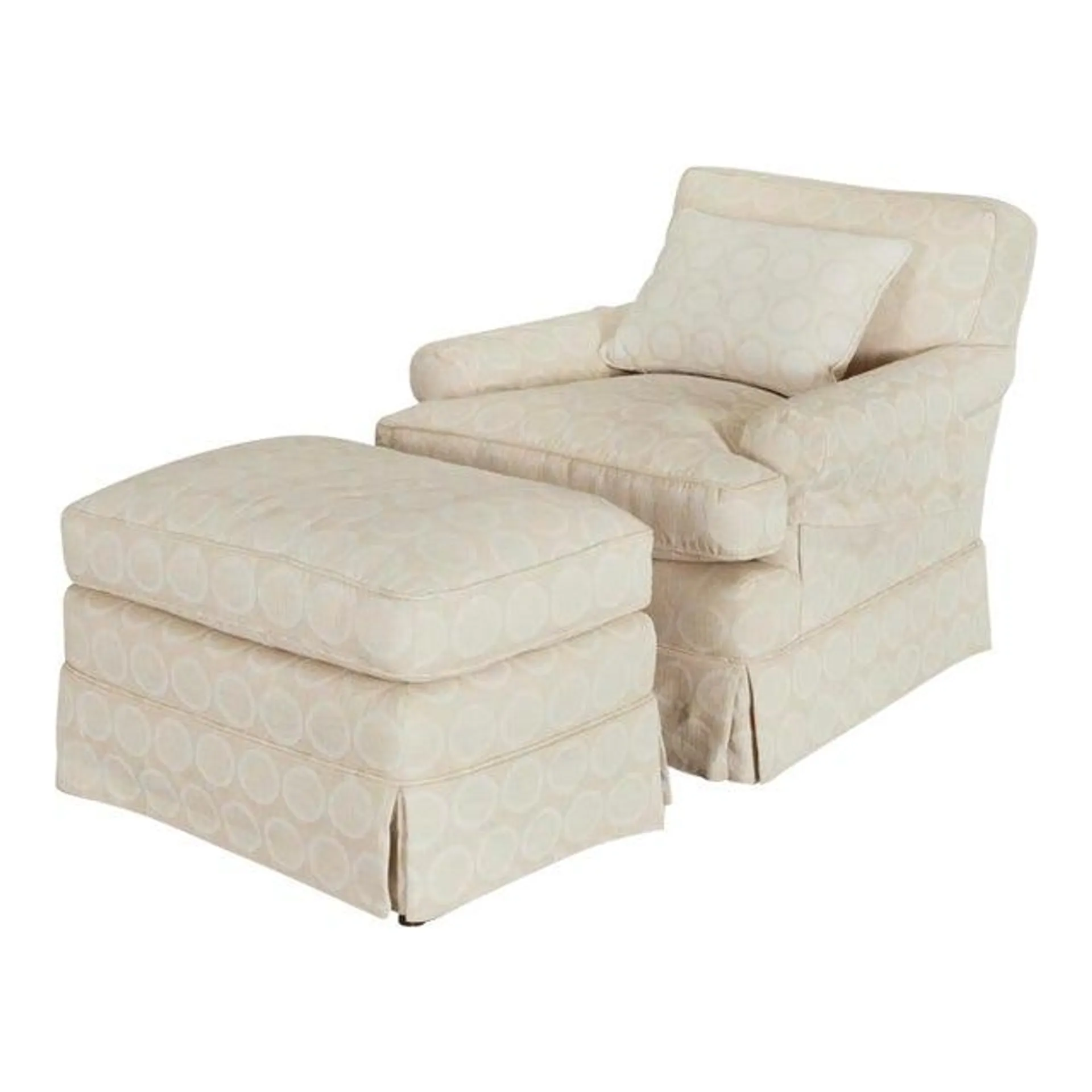 2000s Upholstered Lounge Chair and Ottoman- 2 Pieces