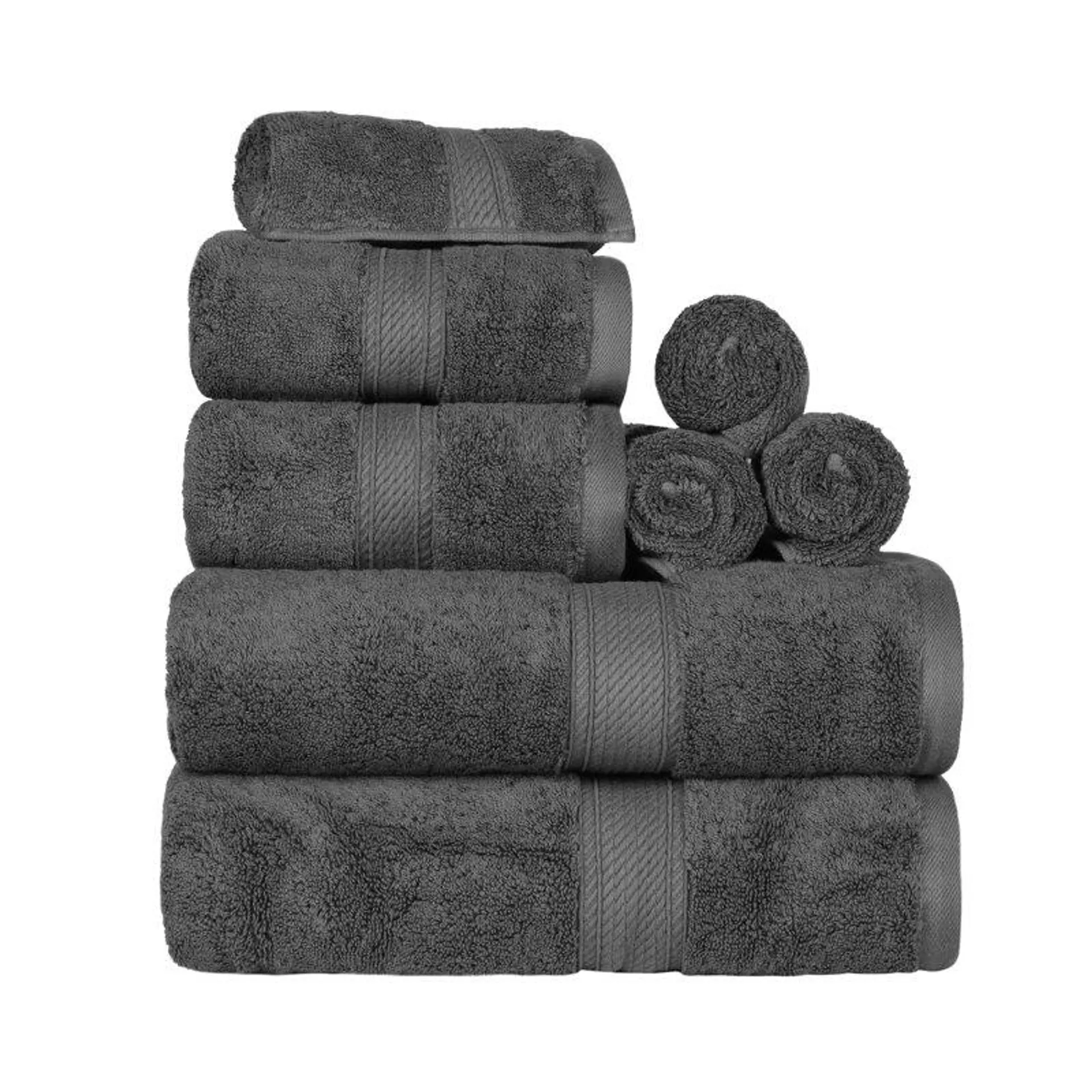 Renata 8 Piece 800 GSM Egyptian-Quality Cotton Towel Set
