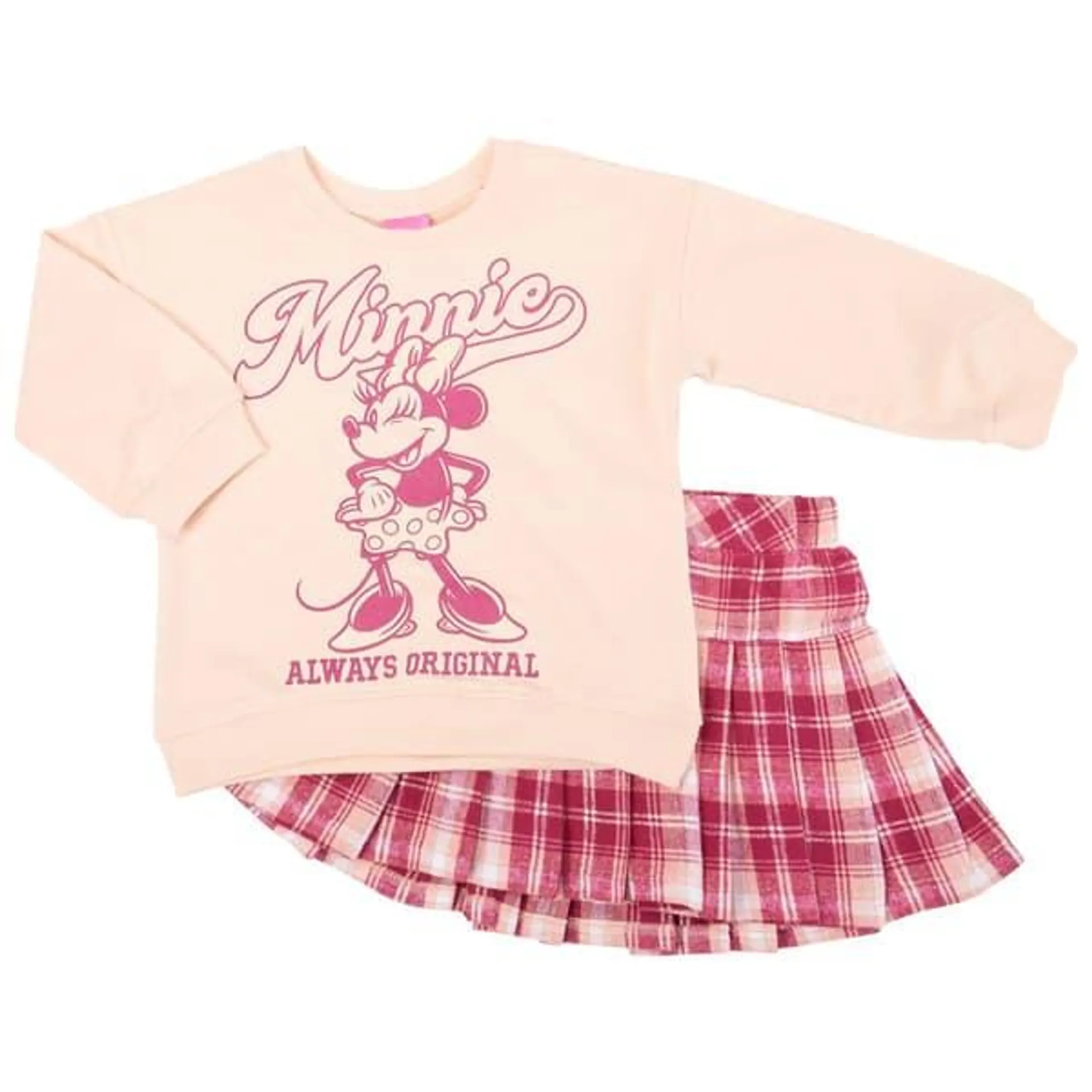 Toddler Girl Disney Minnie Sweatshirt & Plaid Skirt Set