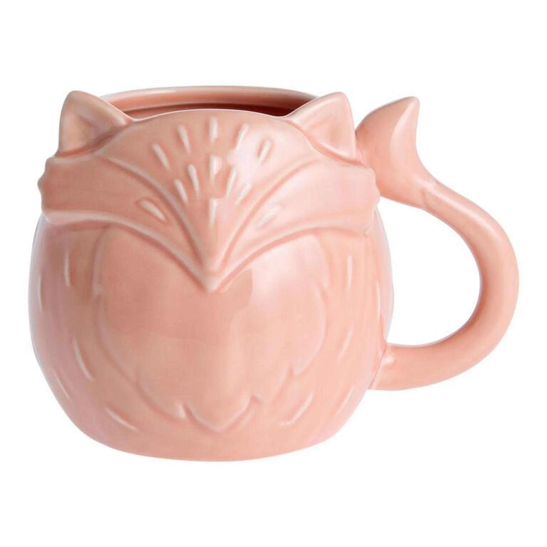 Peach Fox Figural Ceramic Mug