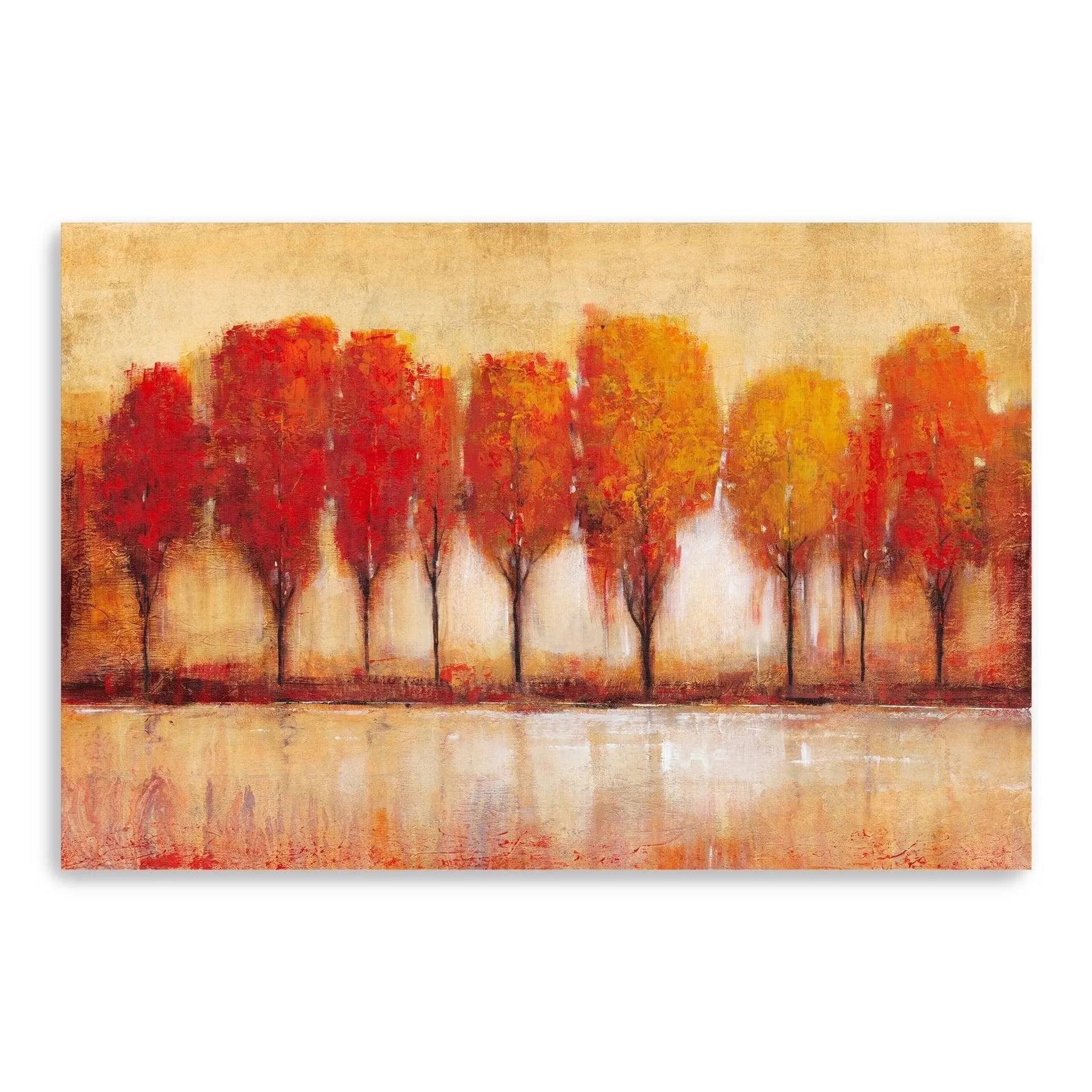 Autumn Water's Edge Canvas Giclee Wall Art