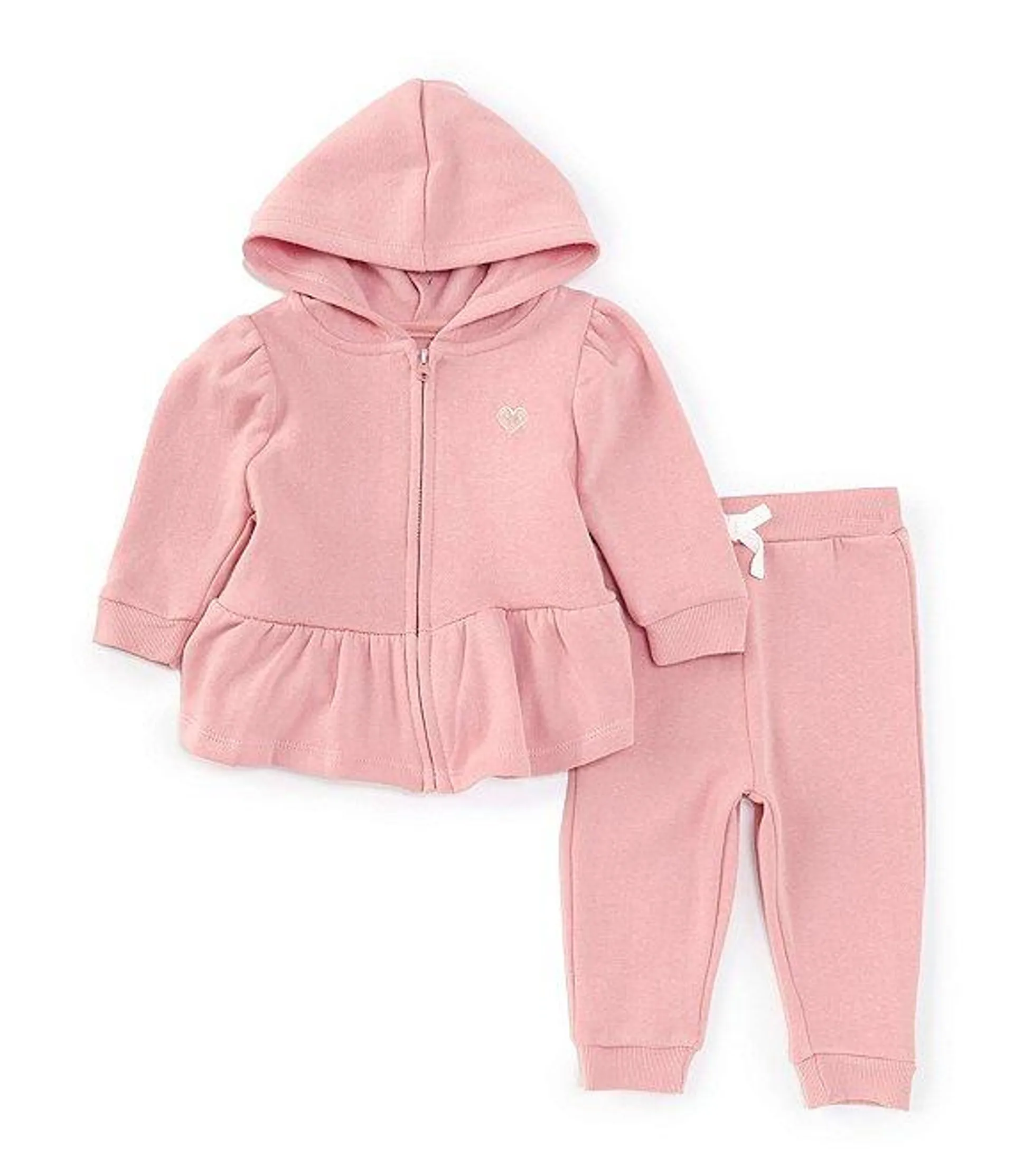 Baby Girls 12-24 Months Long Sleeve Schiffli Hooded Jogger Set