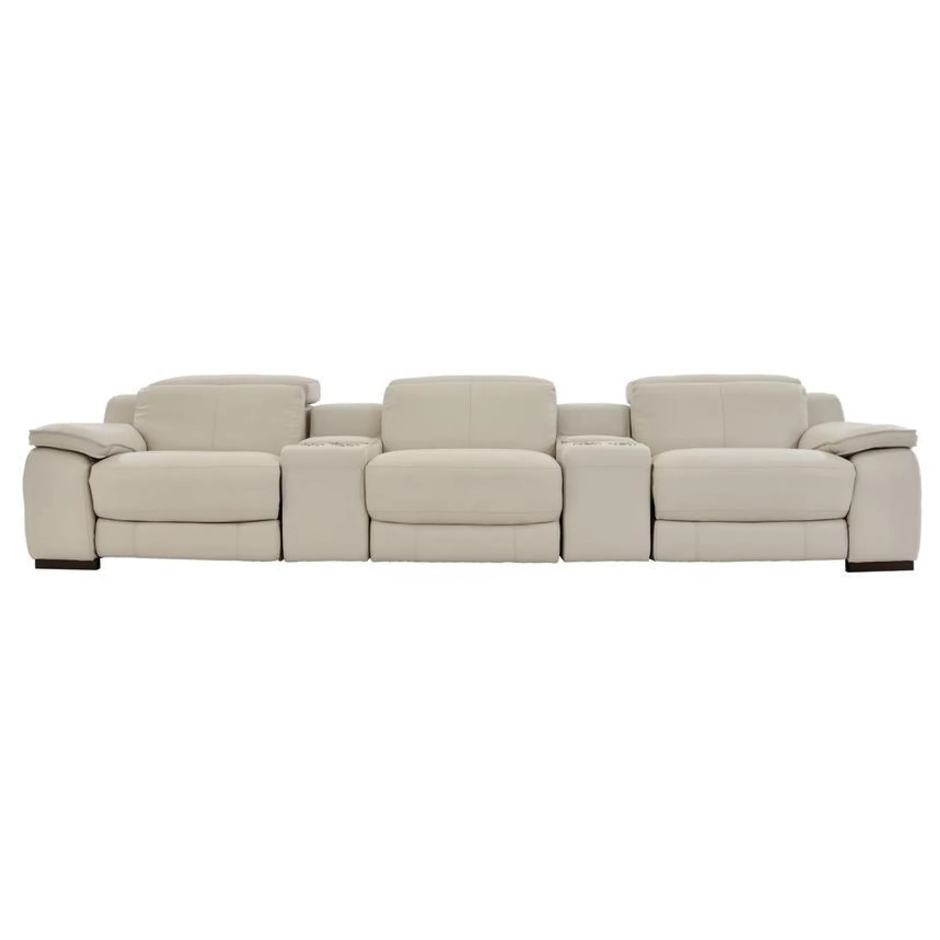 Gian Marco Light Gray Home Theater Leather Seating with 5PCS/3PWR