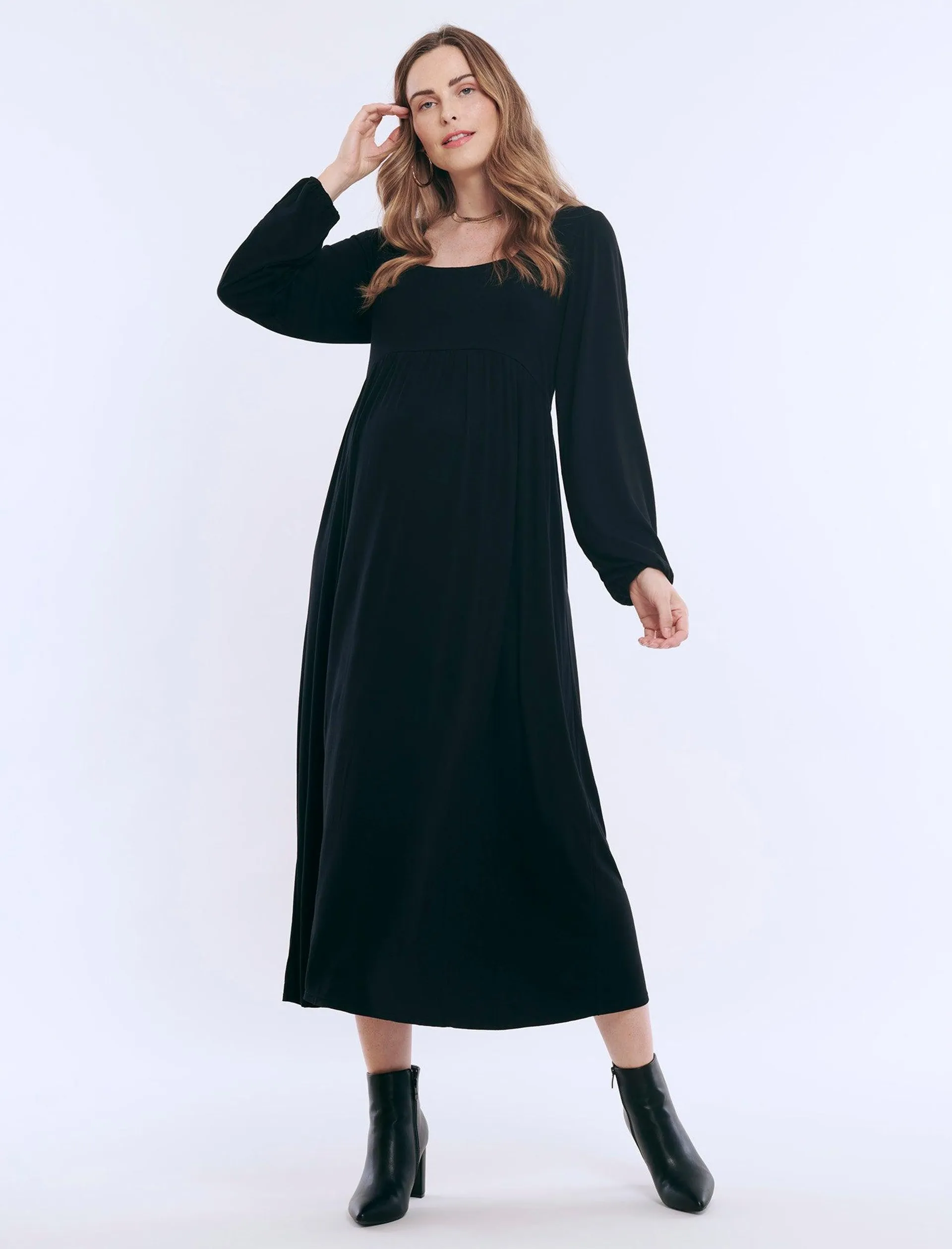 Long Sleeve Empire Waist Maxi Dress