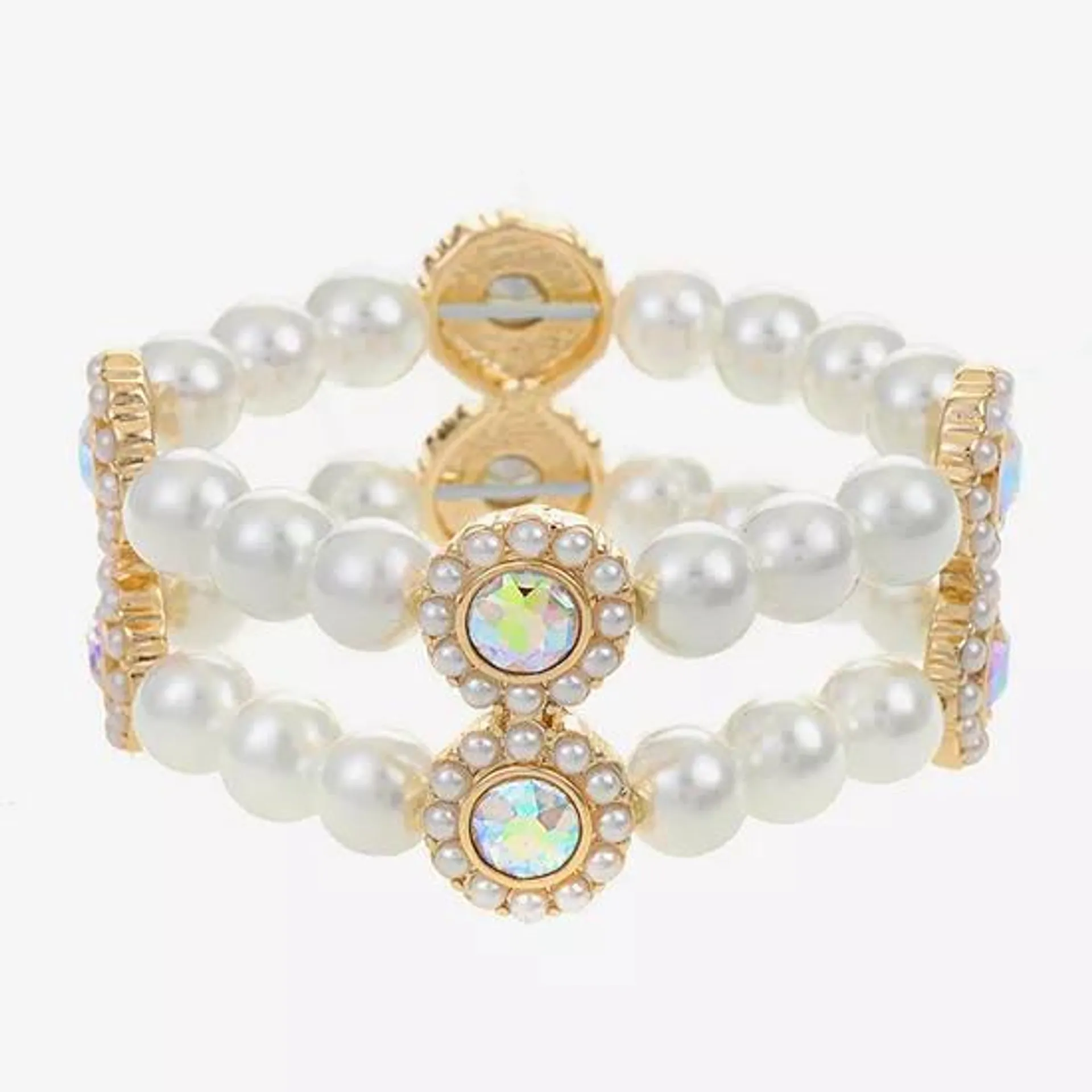 Monet Jewelry Simulated Pearl Round Stretch Bracelet