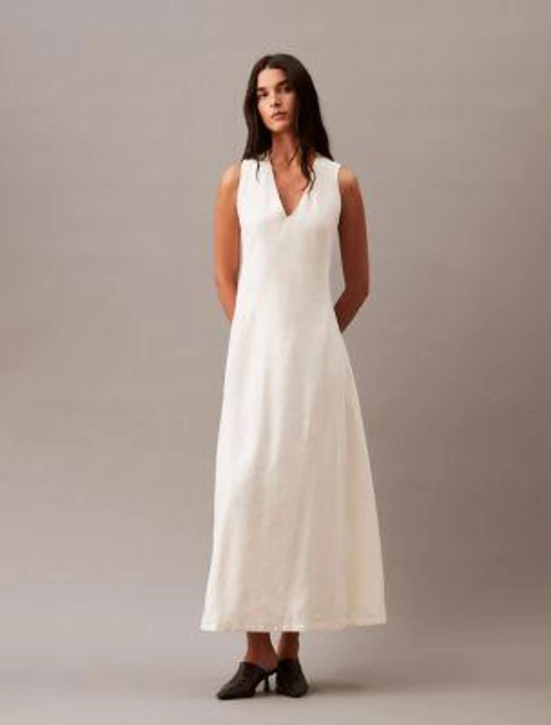 Linen Blend Day Dress