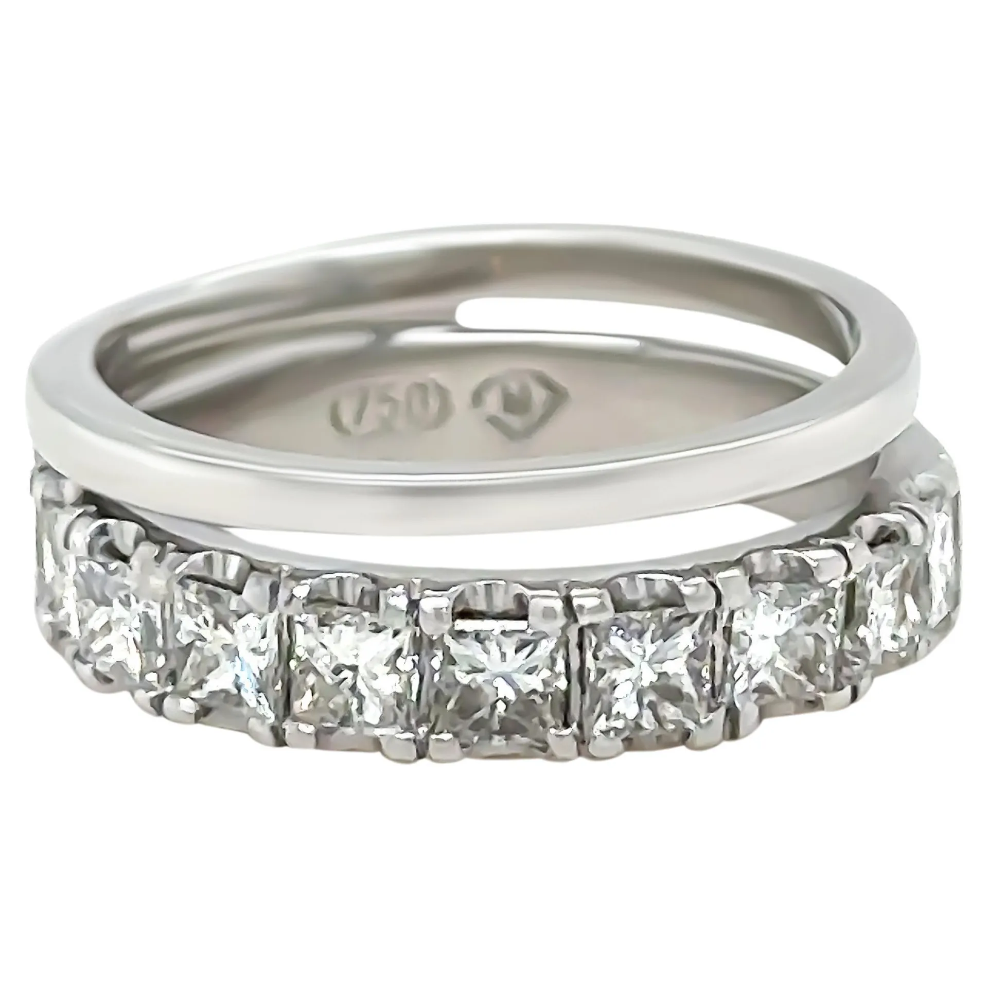 Bespoke 18ct White Gold Diamond Wedding Ring Set 1.00ct