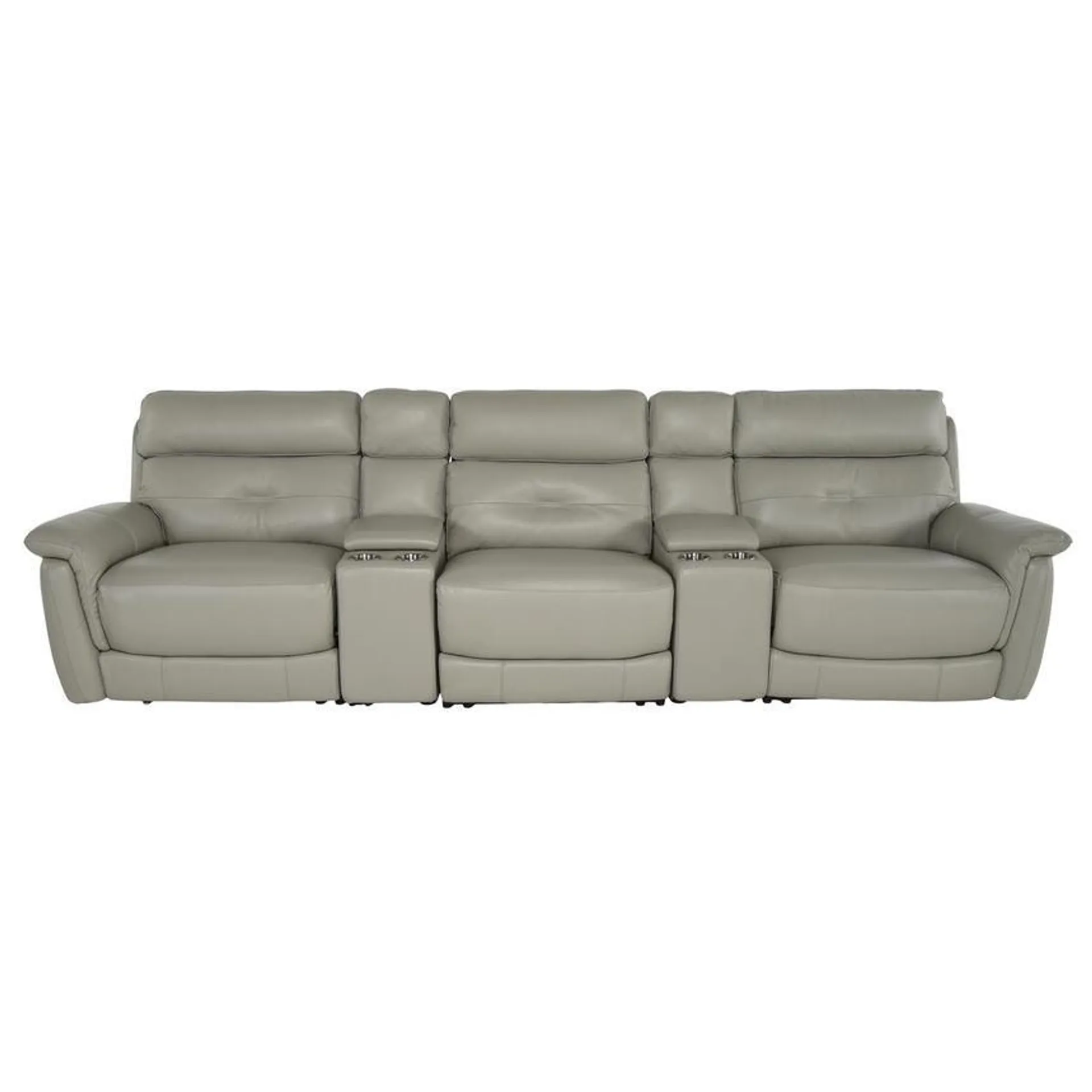 Naya Taupe Home Theater Leather Seating with 5PCS/3PWR