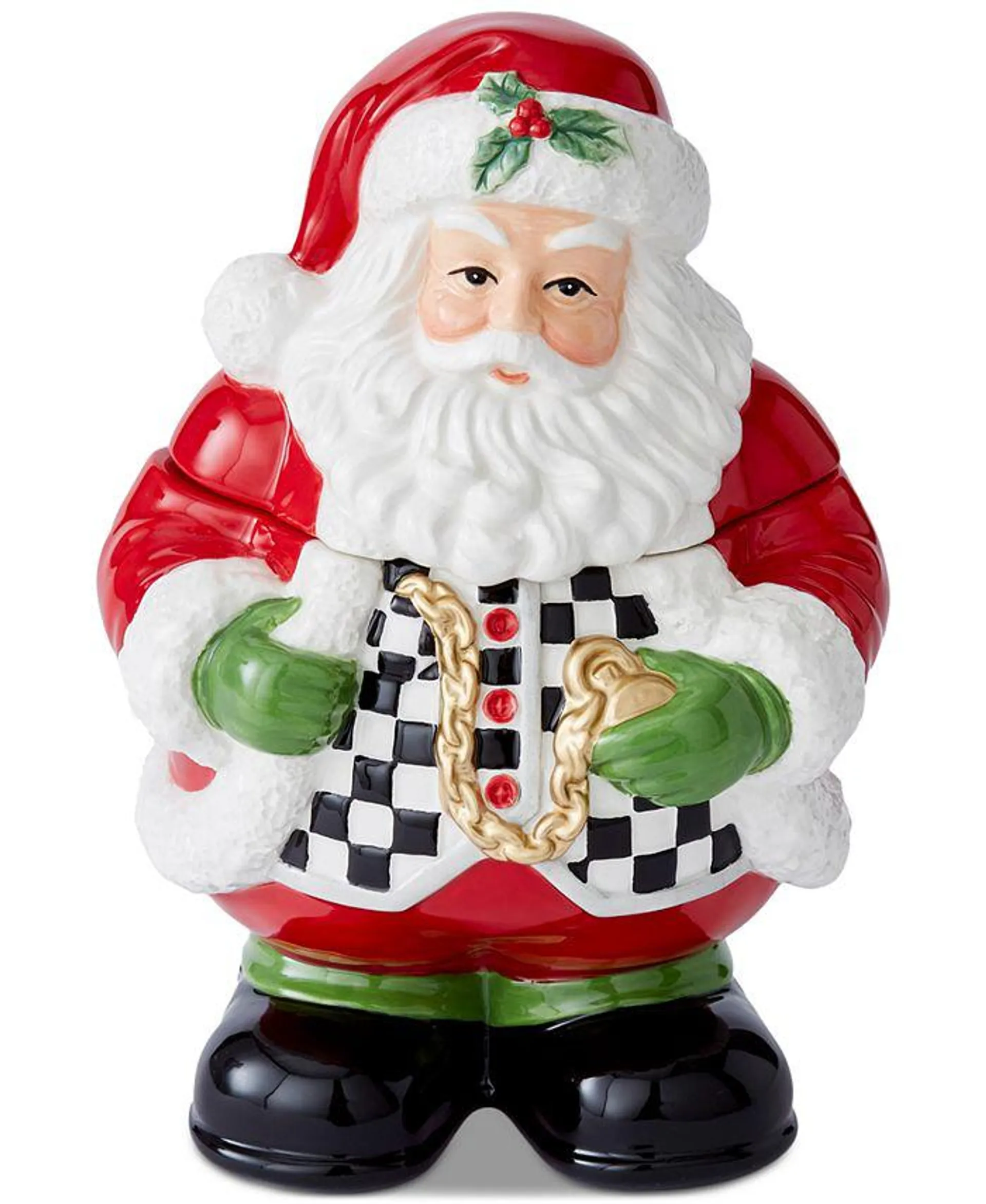 Christmas Tree Black and White Santa Candy Jar