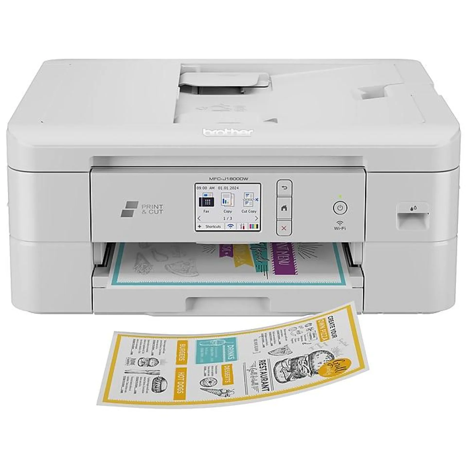 Brother Print & Cut MFC-J1800DW Wireless Color Inkjet Printer,