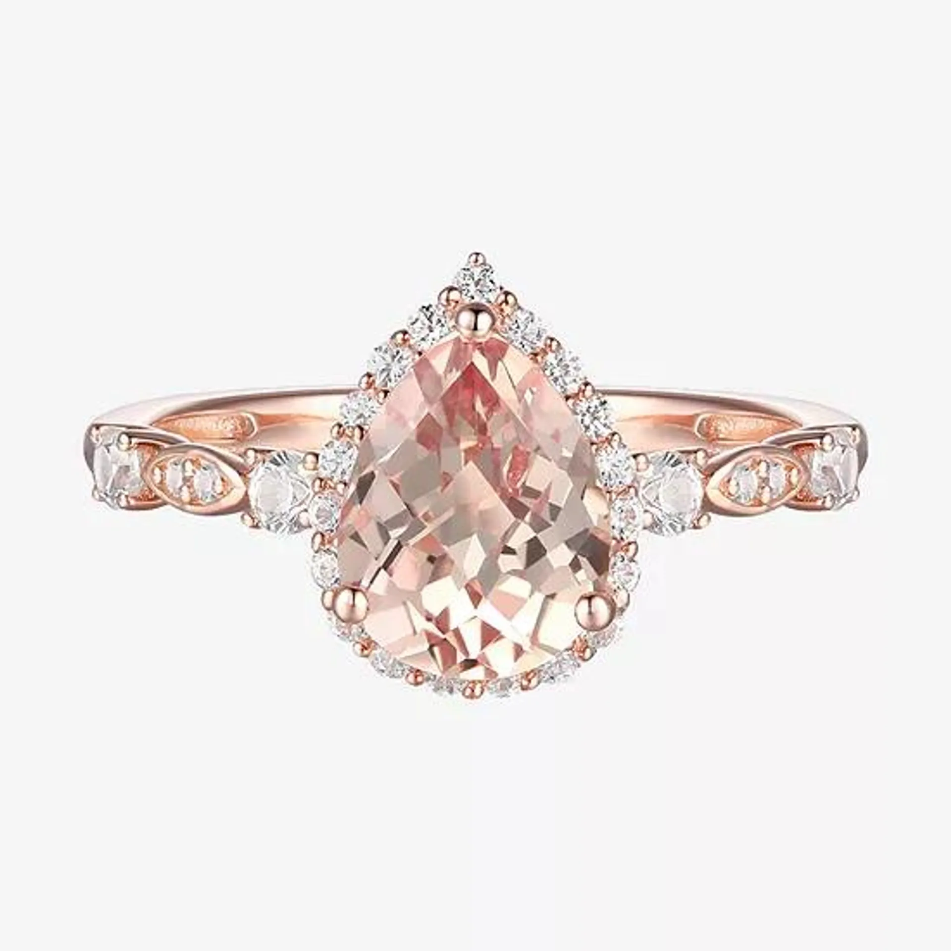 Yes, Please! Womens Lab Created Pink Sapphire 14K Rose Gold Over Silver Sterling Silver Cocktail Ring