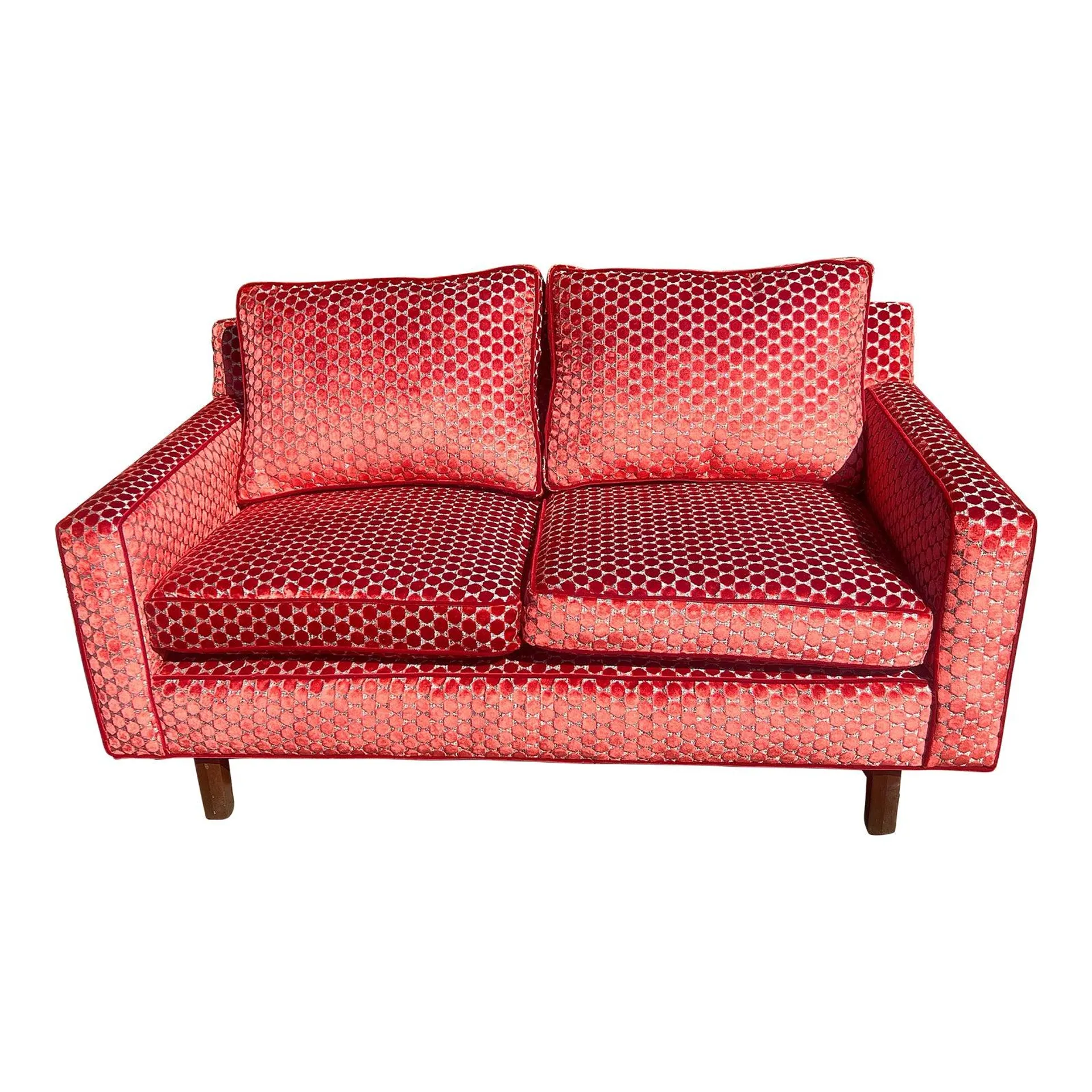 1950s Newly Upholstered Mid-Century Modern Two-Seater Loveseat Sofa by Edward Wormley for Dunbar