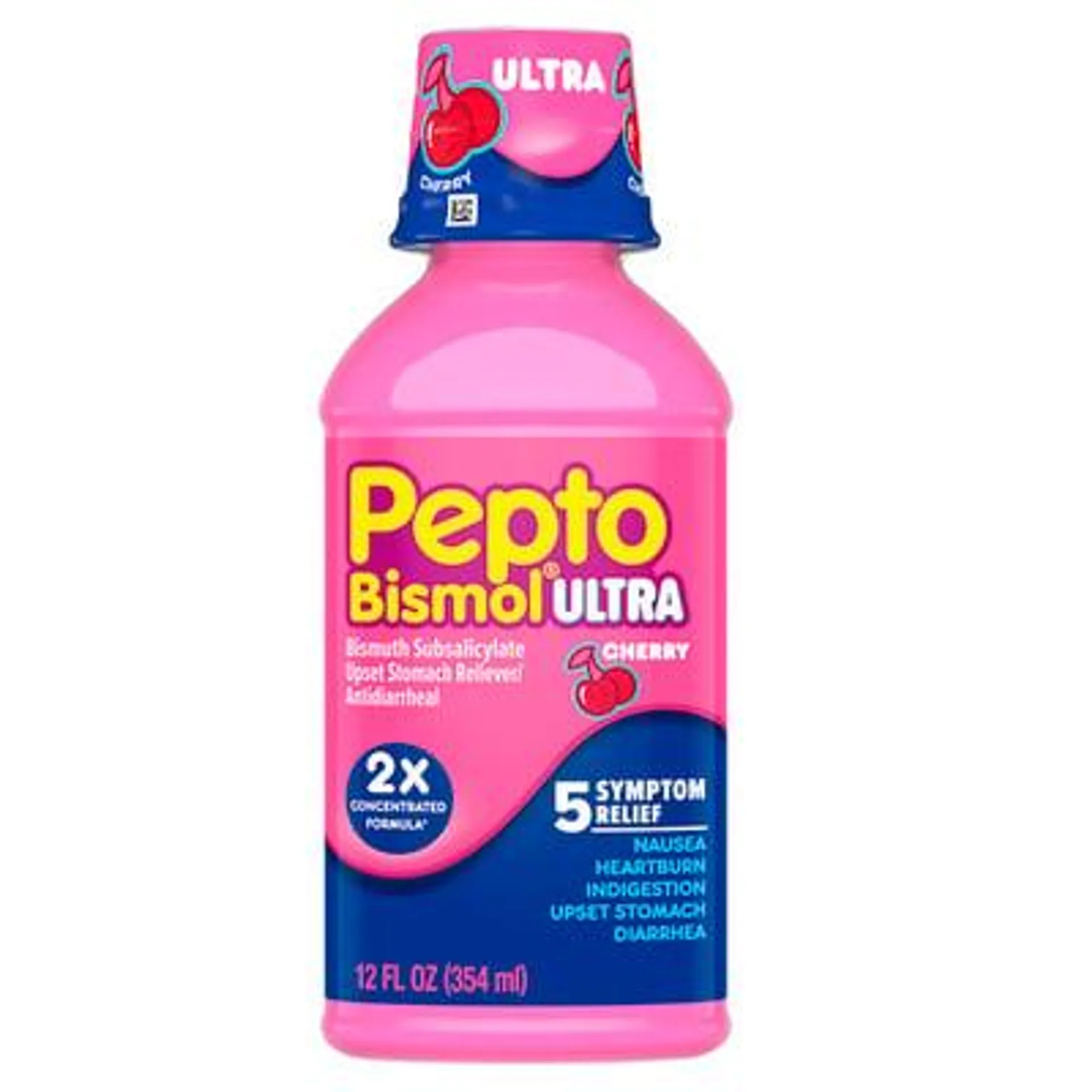 Pepto-Bismol, Multi-Symptom - Pepto Bismol Cherry Ultra Liquid, 5 Symptom Fast Relief, 12oz