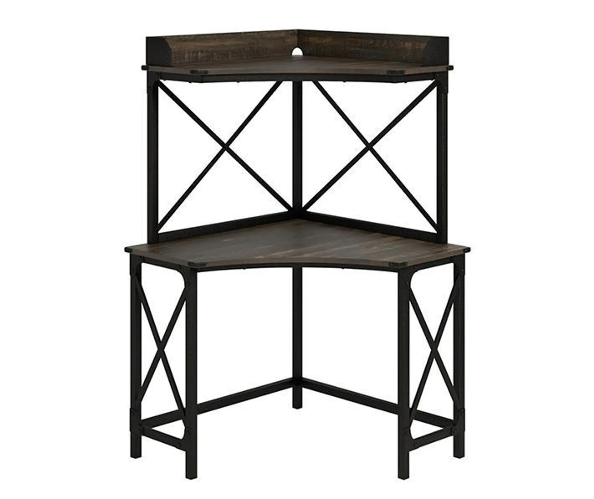 Steel River Carbon Oak Corner Desk