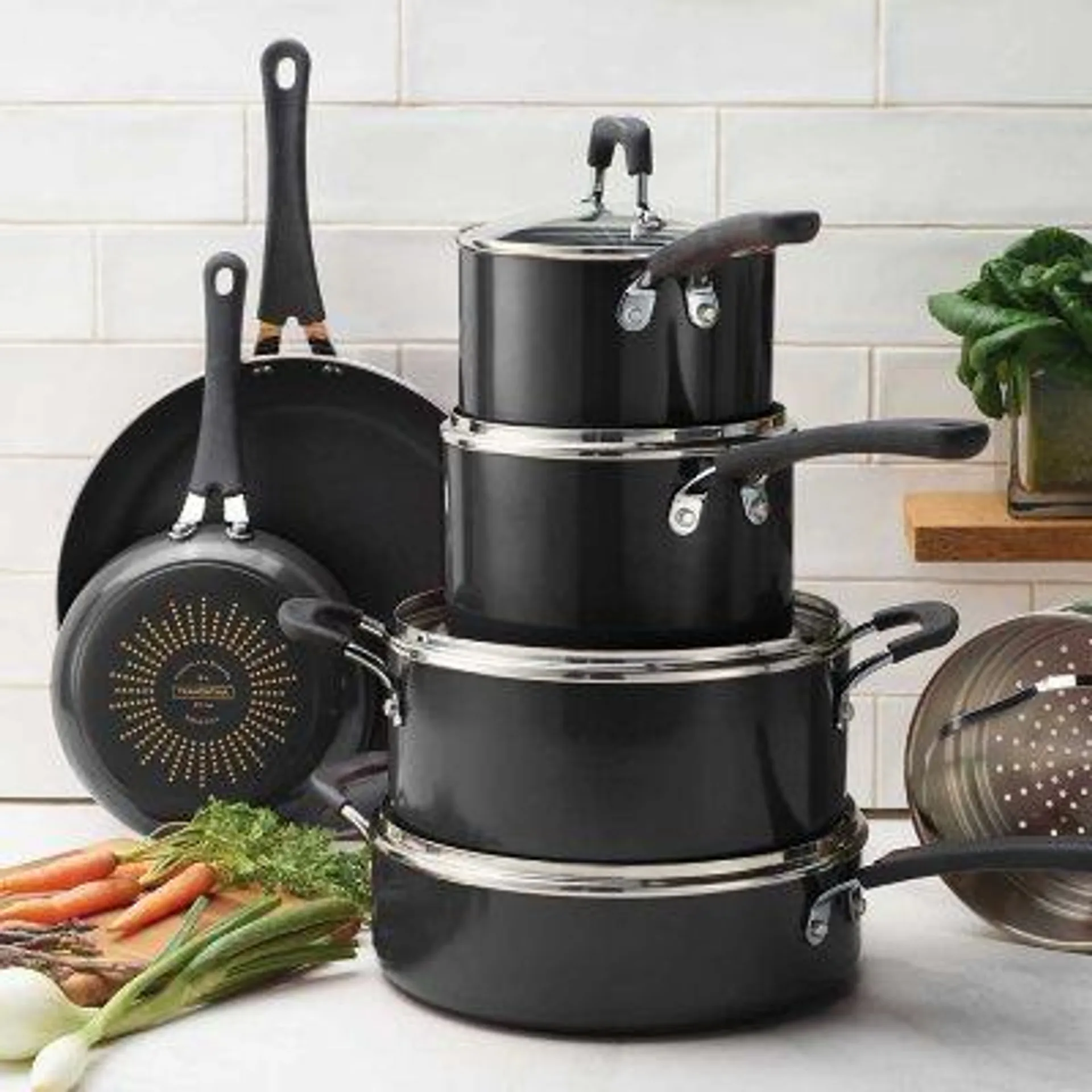 Tramontina 11-Piece Nonstick Porcelain Enamel Cookware Set, Choose Color