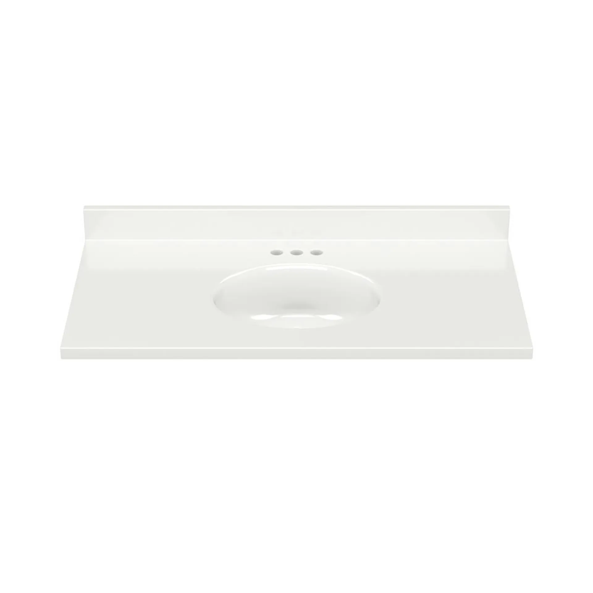 MagickWoods Elements 43"W x 22"D Solid White Cultured Marble Vanity Top with Oval Non-Recessed Bowl