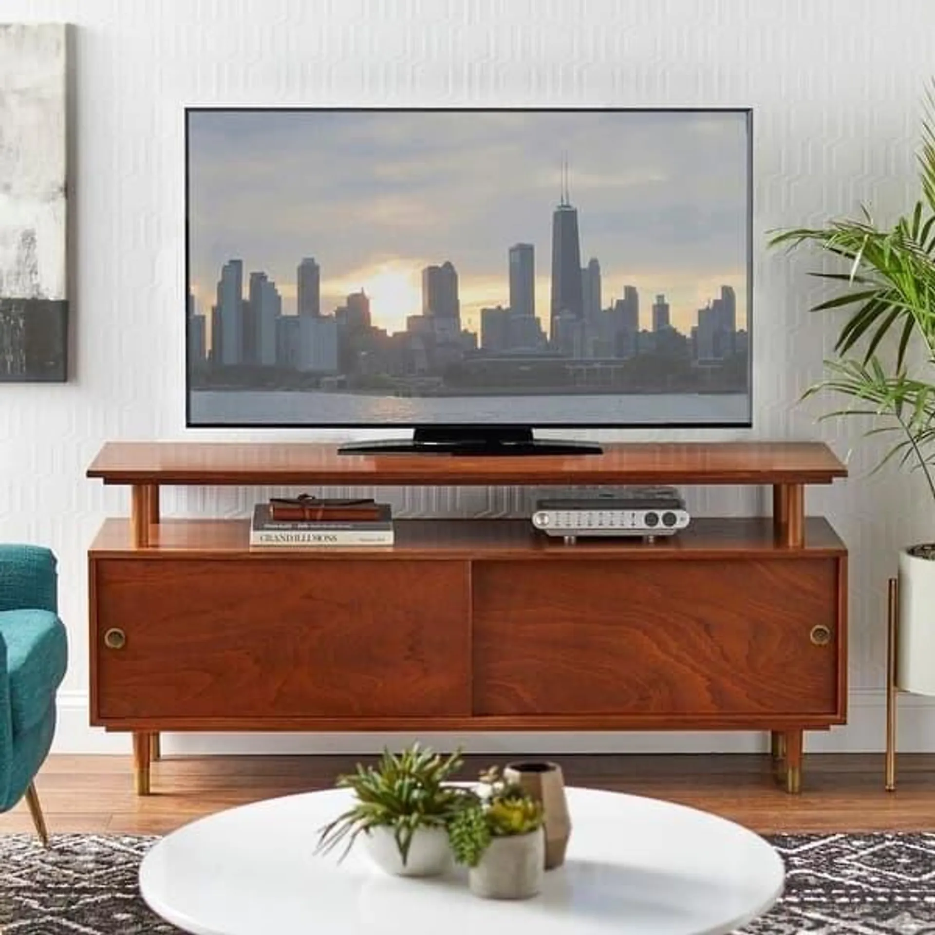 Simple Living Margo Mid-Century Modern Wood TV Stand