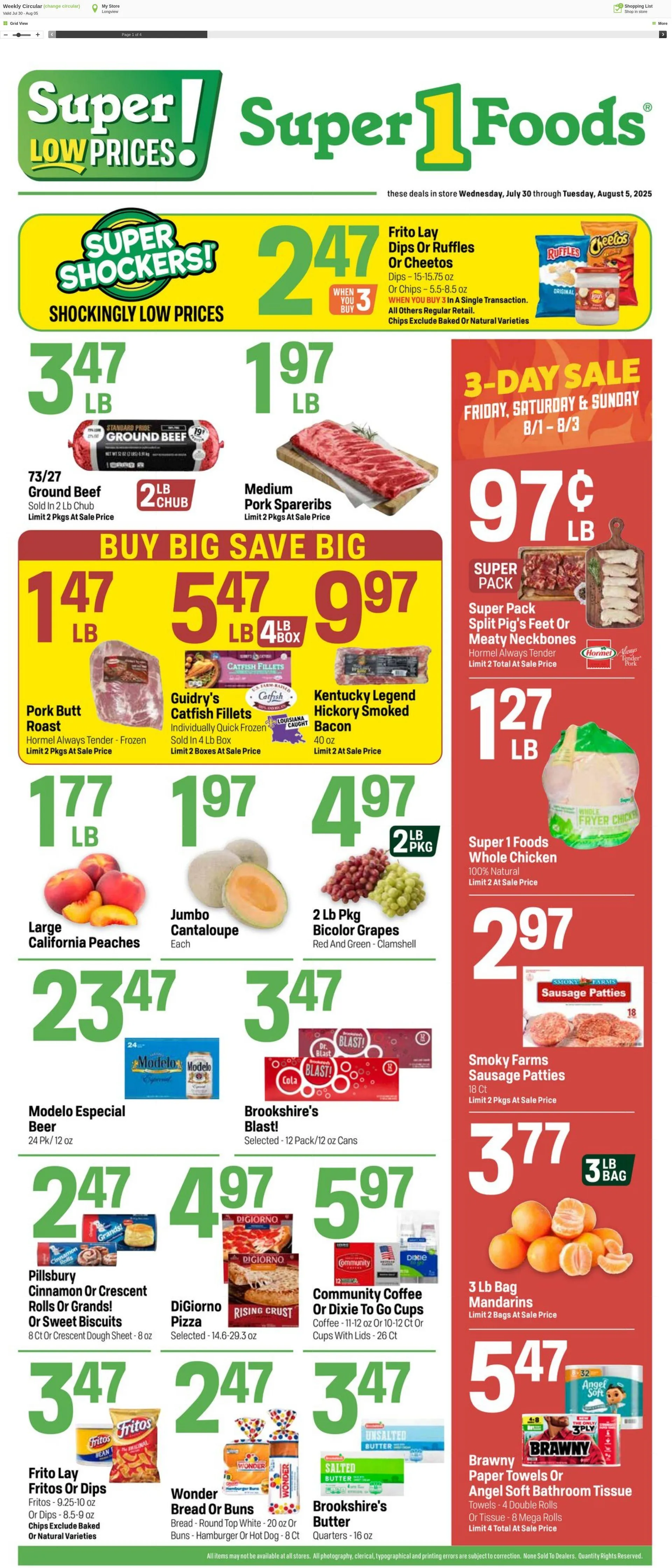 Weekly ad Super1Foods from July 30 to August 5 2025 - Page 1