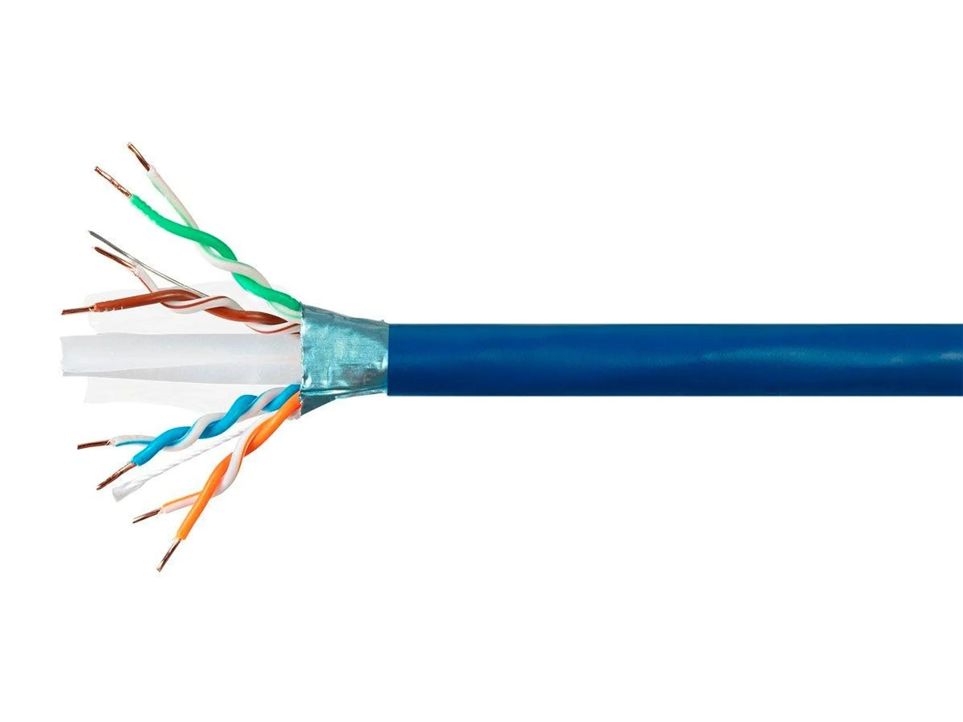 Monoprice Cat6A 1000ft Blue CMR Bulk Cable,Shielded (F/UTP), Solid, 23AWG, 650MHz, 10G, Pure Bare Copper, Spool in Box, Flame-Retardant, Entegrade Series Bulk Ethernet Cable