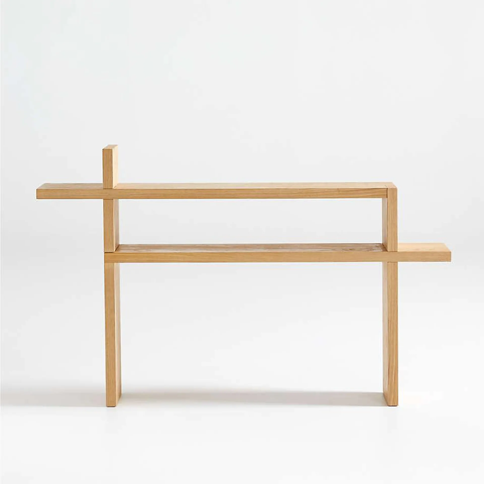 Nash Natural Wood Console Table with Shelf