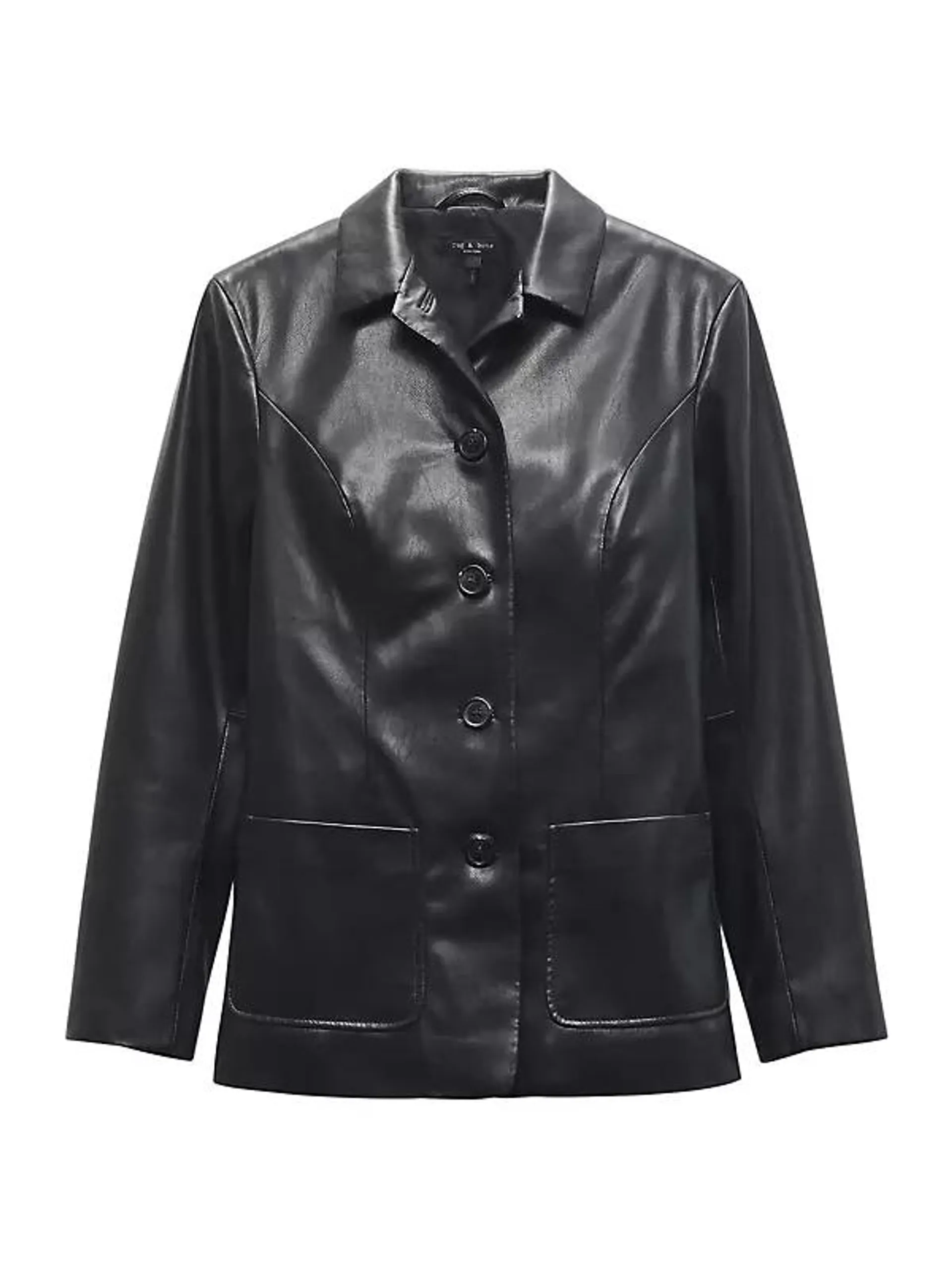 Drew Faux Leather Blazer