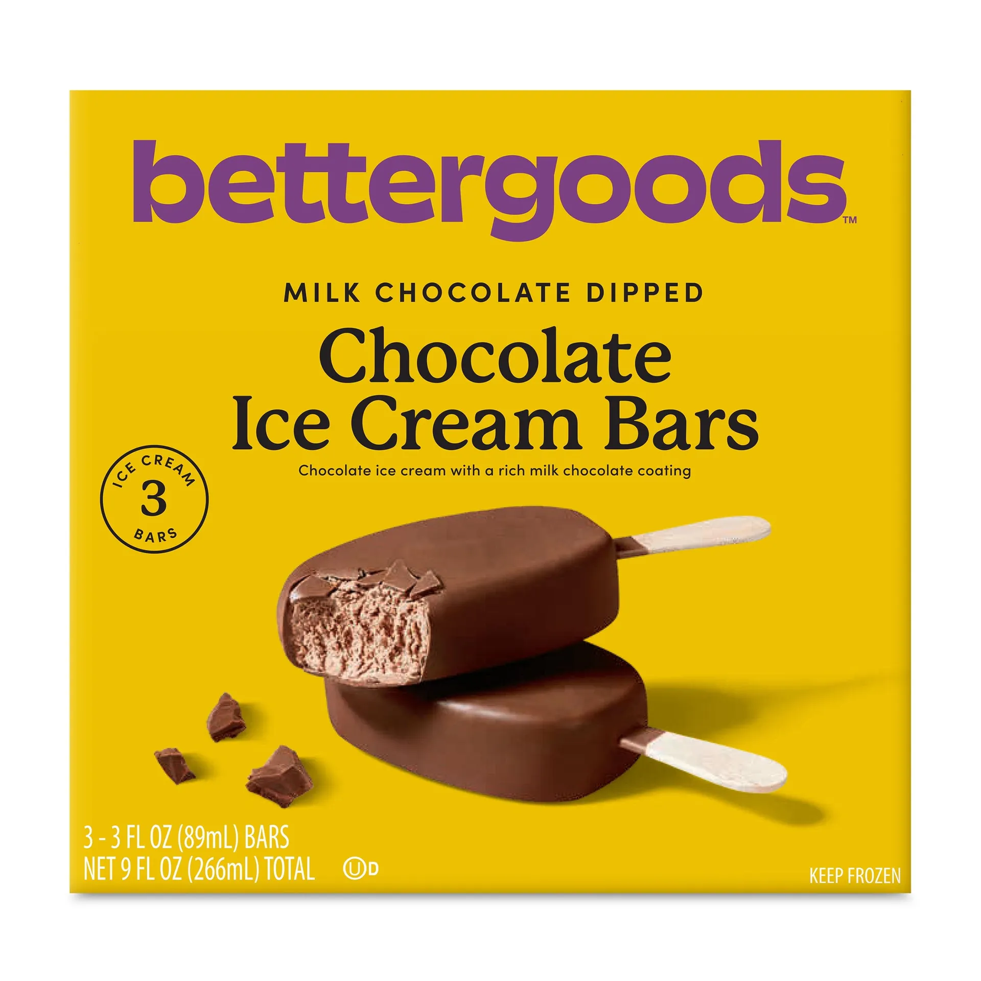 bettergoods Dipped Chocolate Ice Cream Bar, 3 Pack, 3 fl oz each