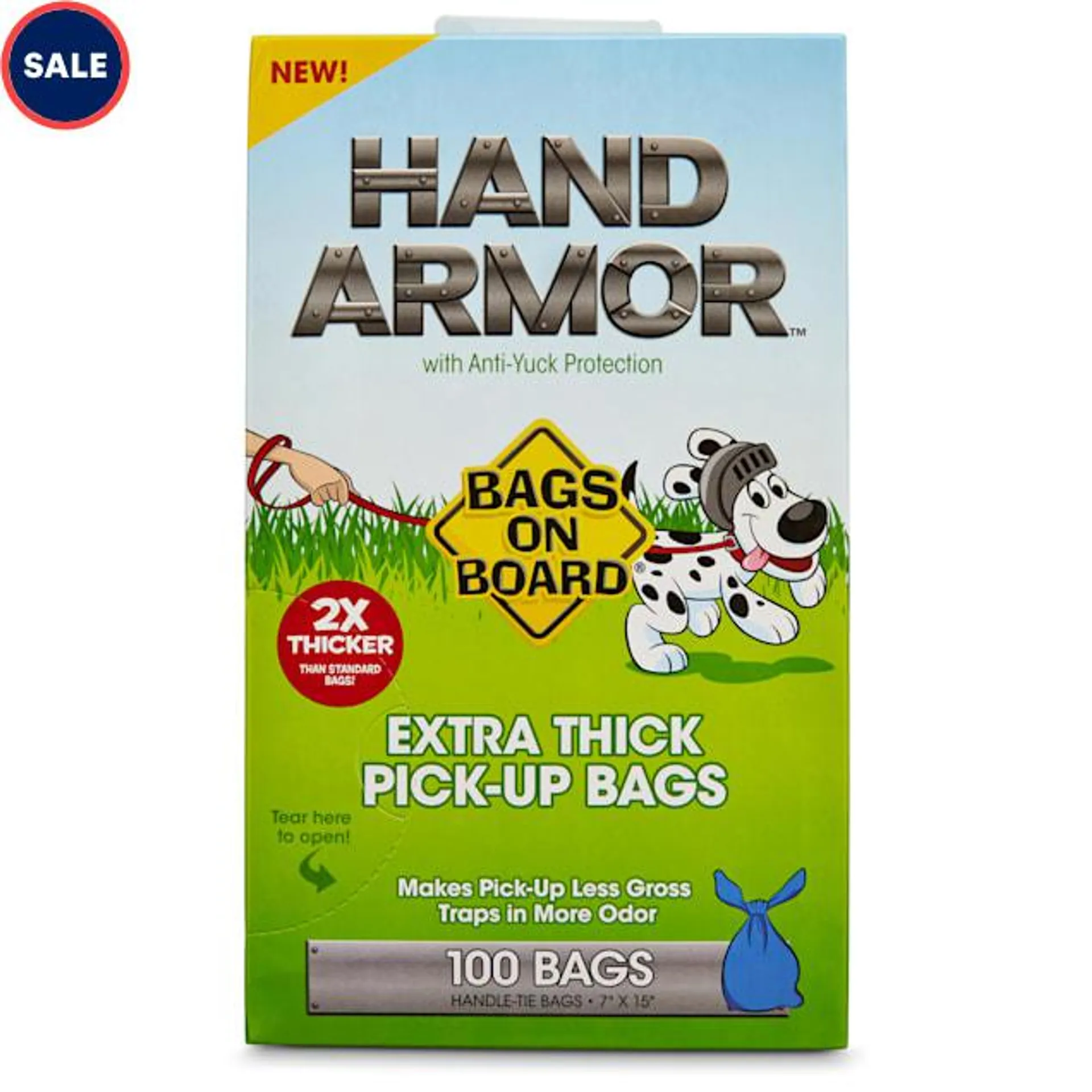 Bags on Board Hand Armor Extra Thick Dog Waste Pick-Up Bags, 100 count
