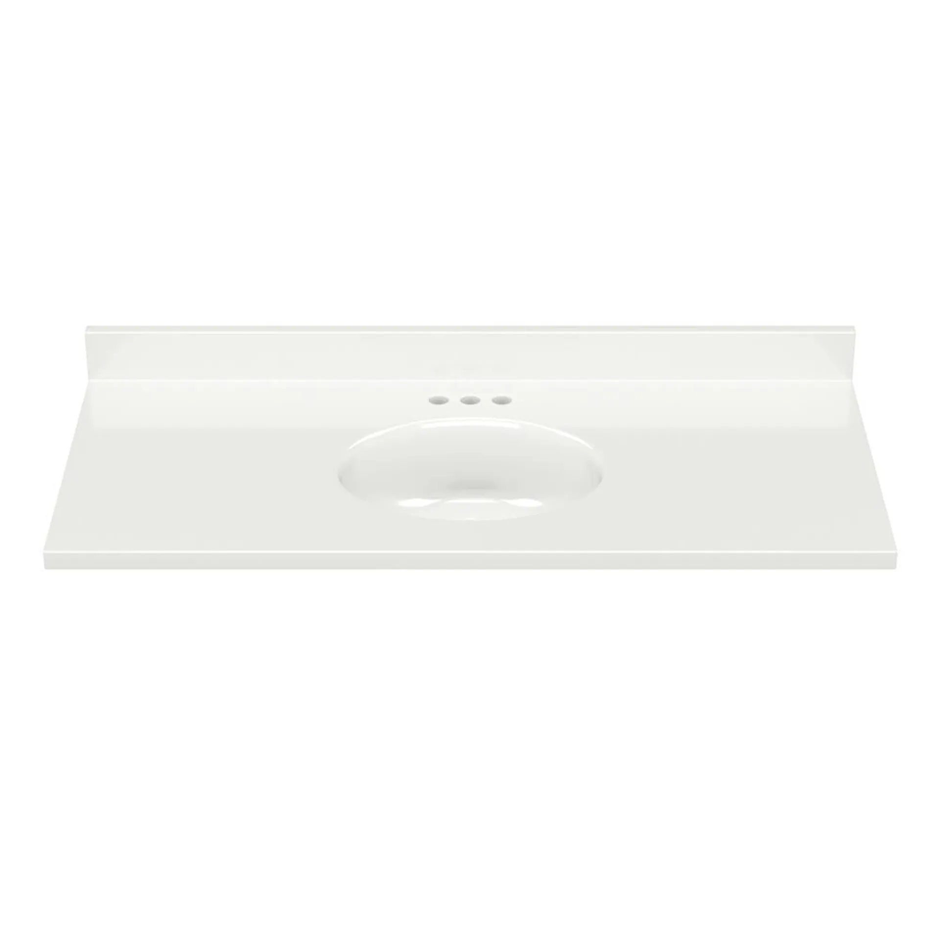 MagickWoods Elements 49"W x 22"D Solid White Cultured Marble Vanity Top with Oval Non-Recessed Bowl