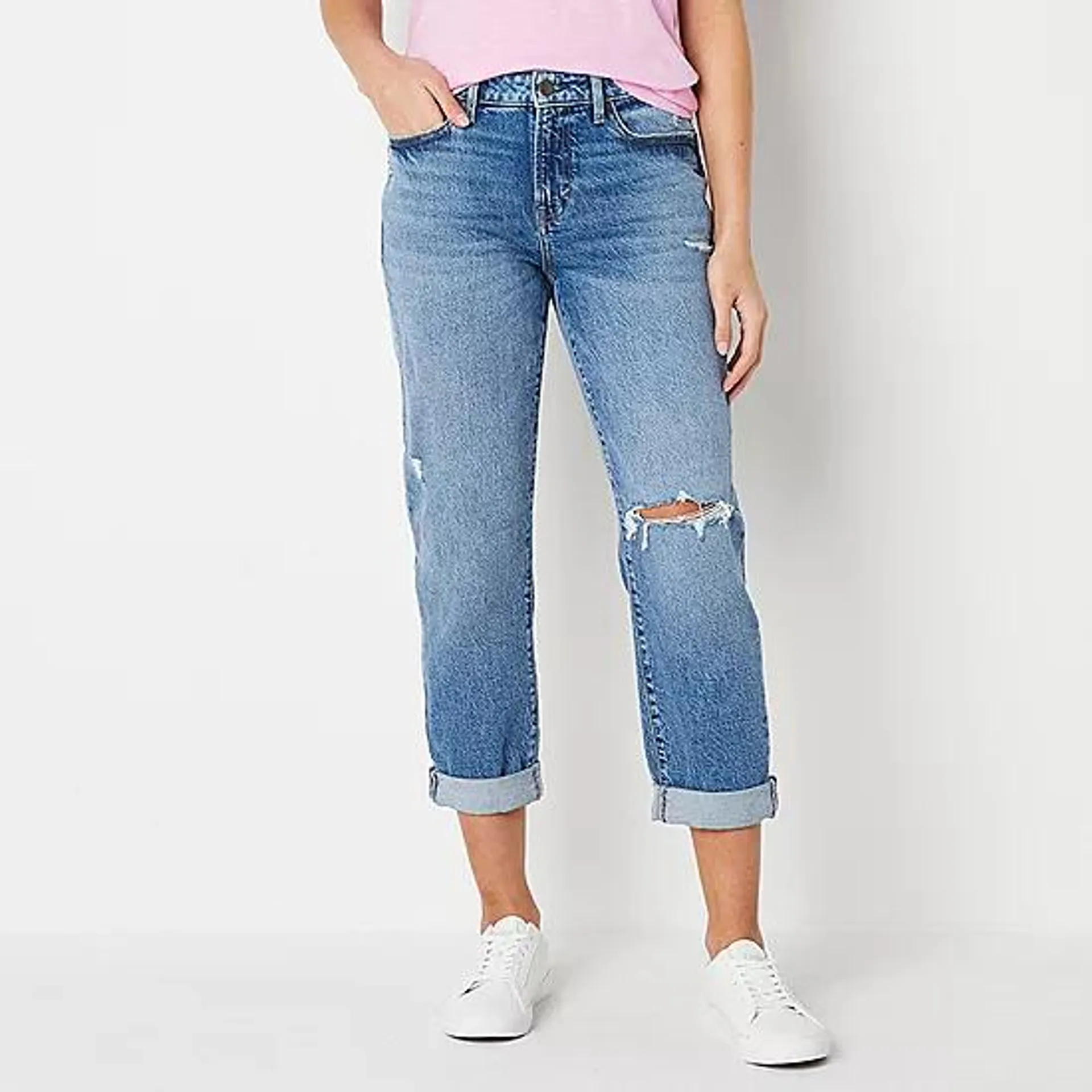 a.n.a Womens Mid Rise Boyfriend Jean