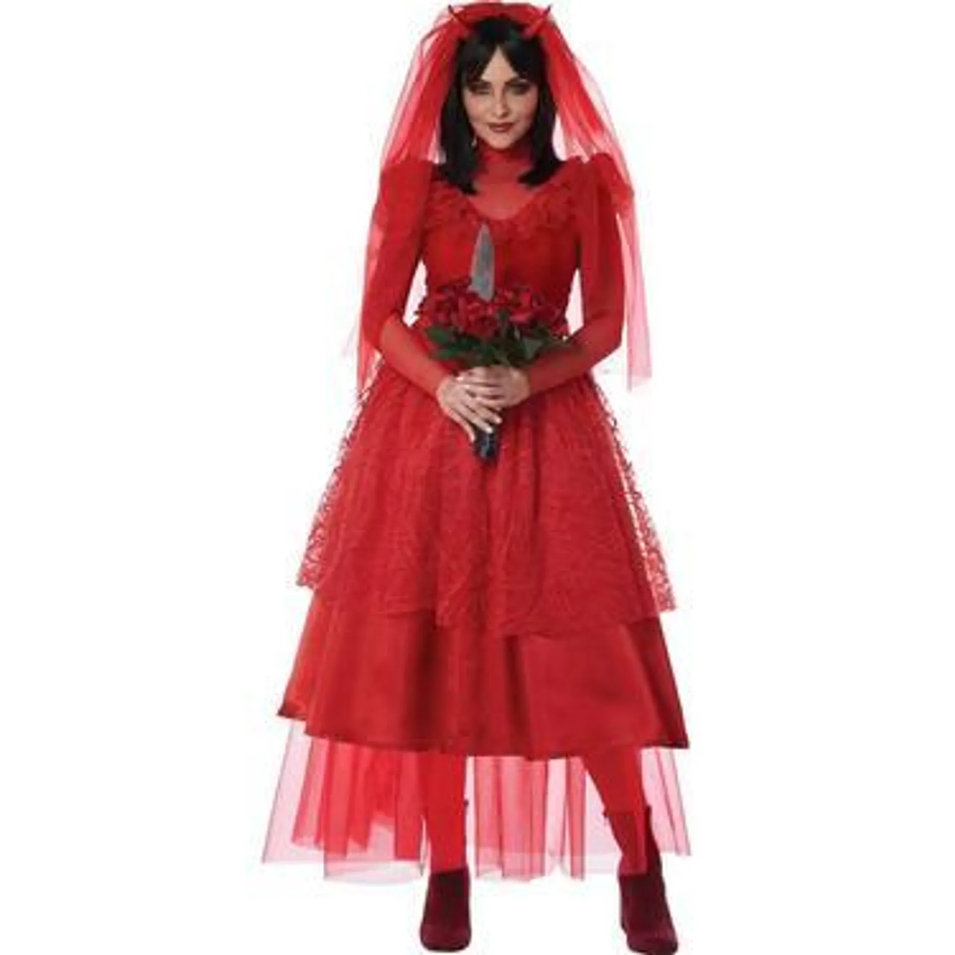 Adult Red Bride From Hell Costume