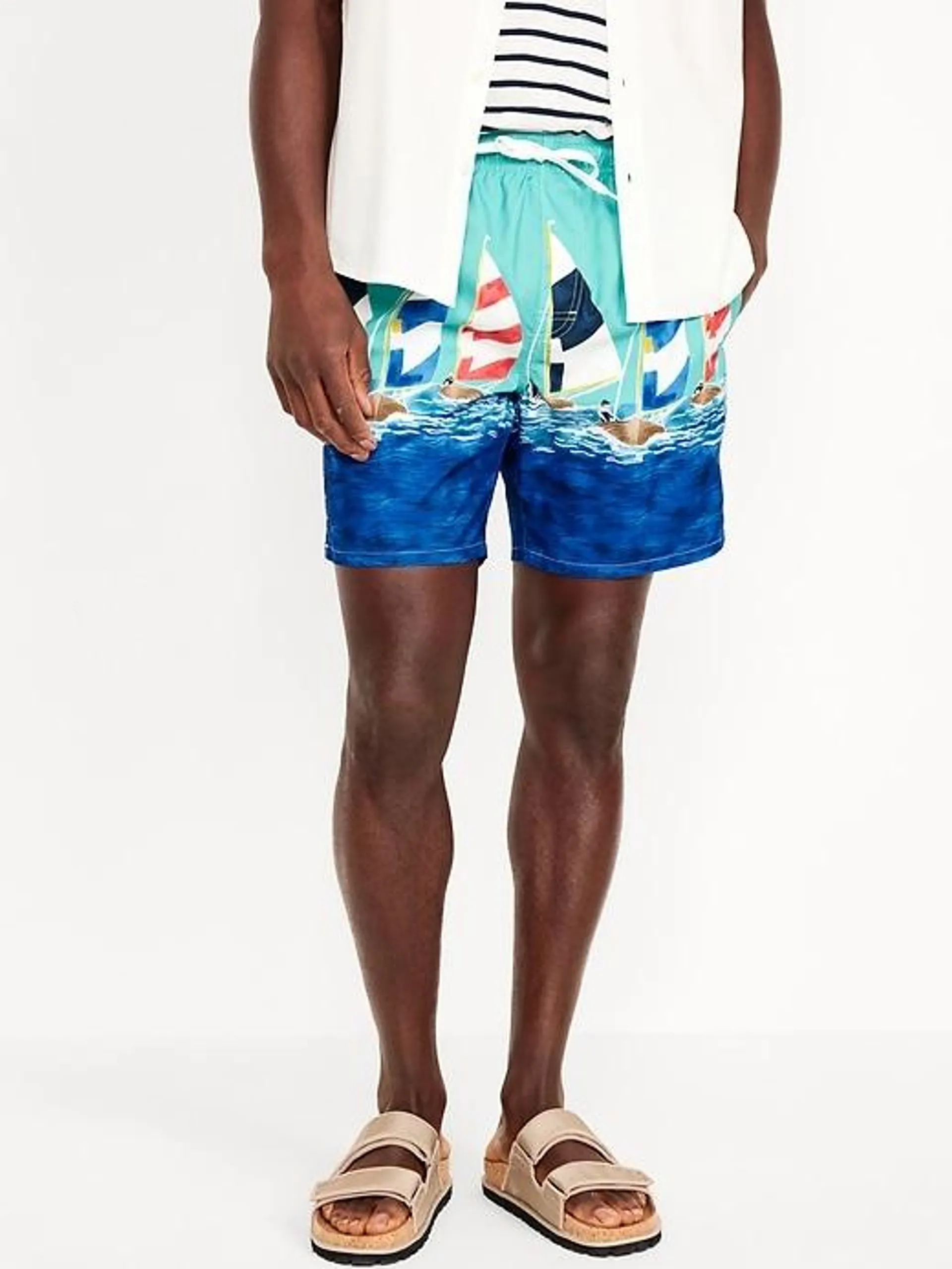 Printed Swim Trunks -- 7-inch inseam