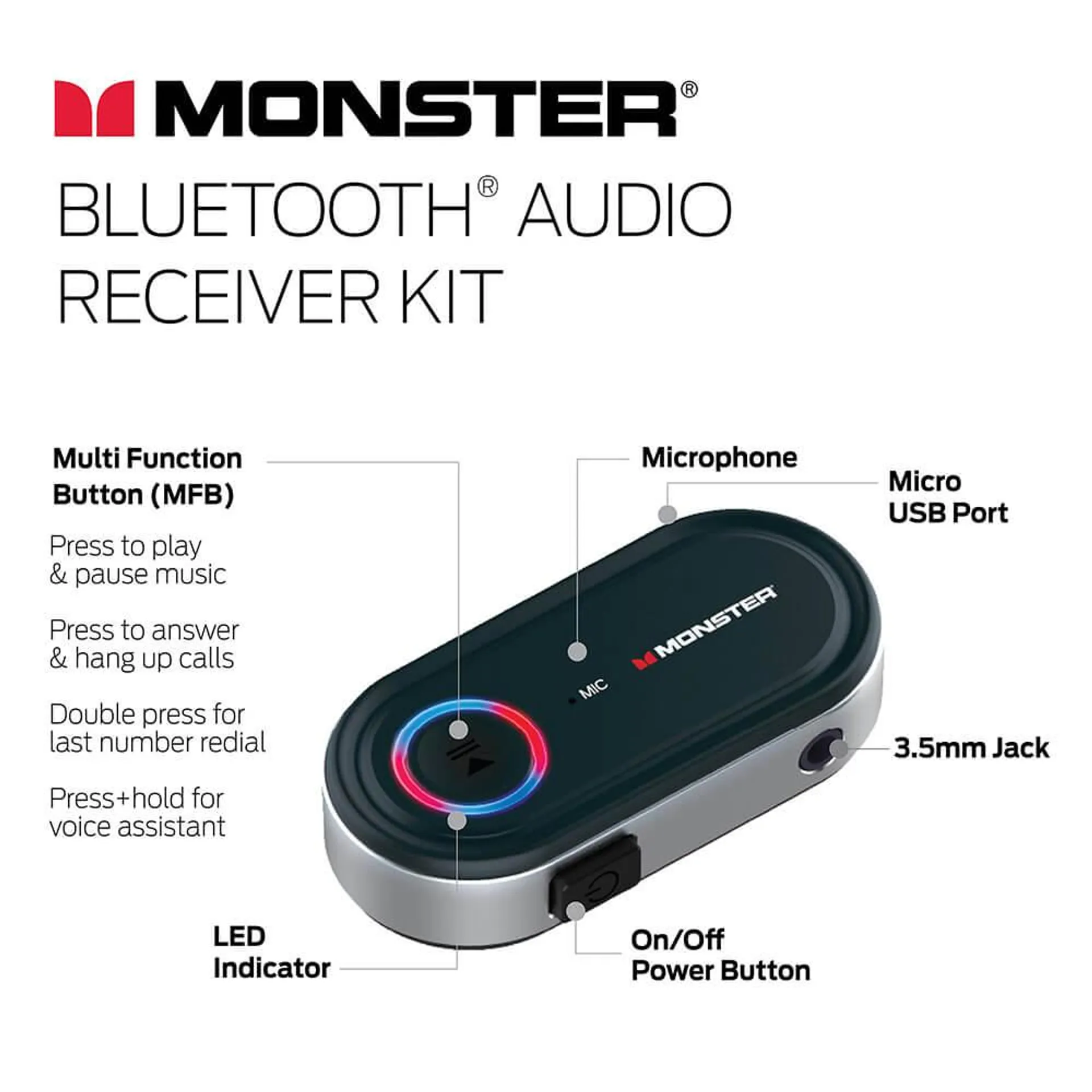 Bluetooth Audio Receiver with Voice Control