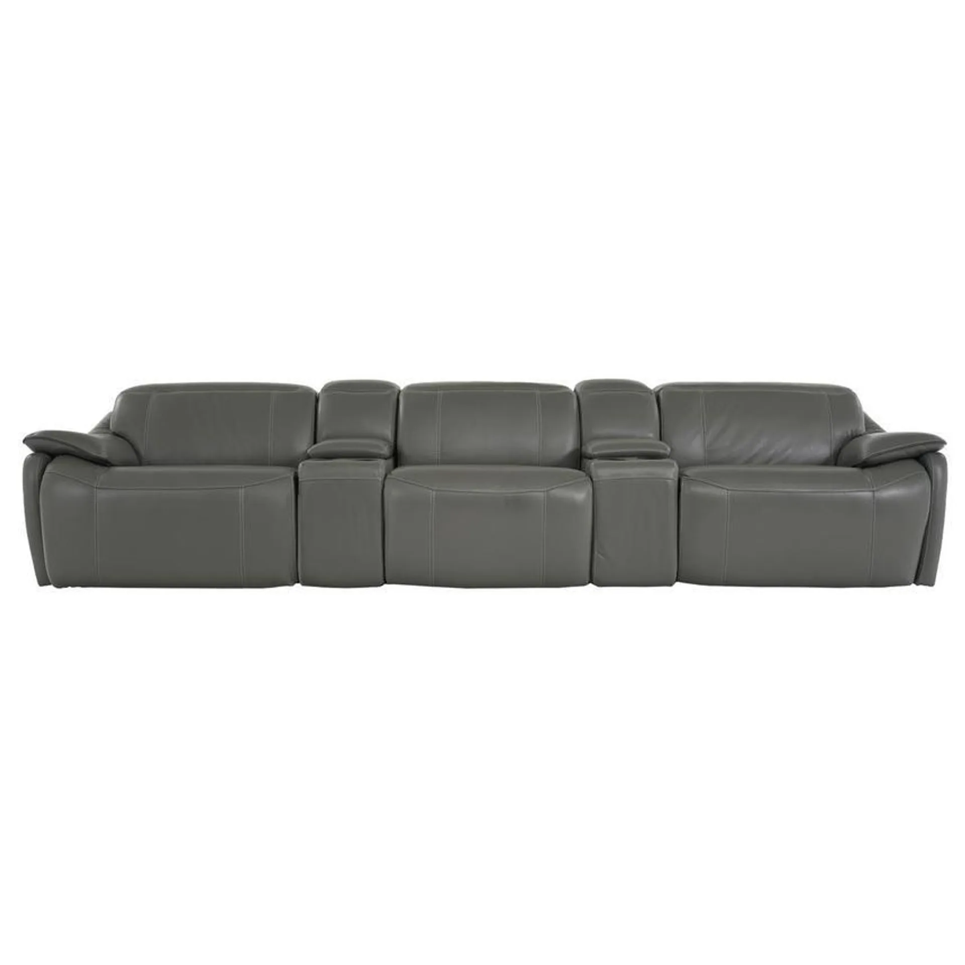 Austin Dark Gray Home Theater Leather Seating with 5PCS/3PWR