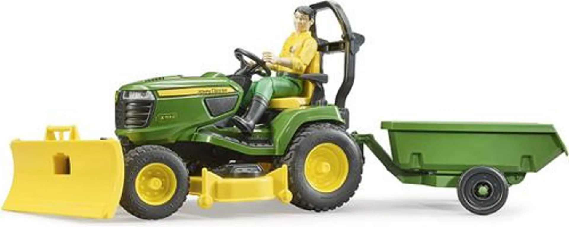 Bruder Bworld John Deere Lawn Tractor w Trailer and Gardener