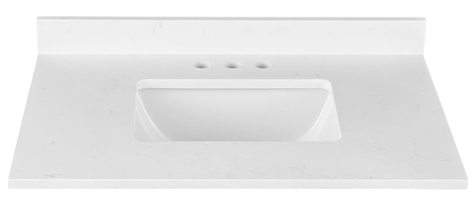 Tuscany® 31"W x 22"D Ascot White Engineered Marble Vanity Top with Rectangular Undermount Bowl