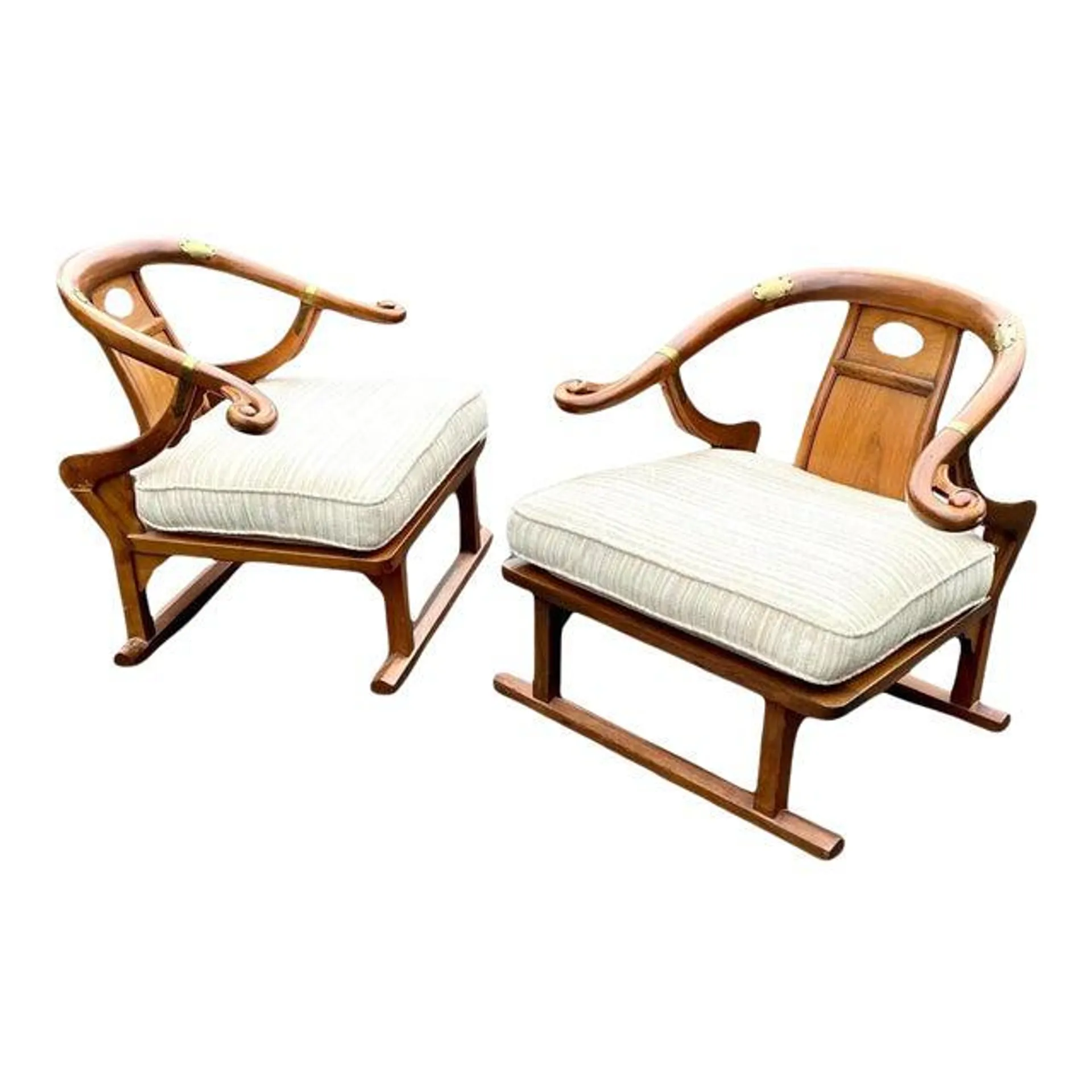 1950s Vintage Michael Taylor for Baker Far East Collection Lounge Chairs - a Pair