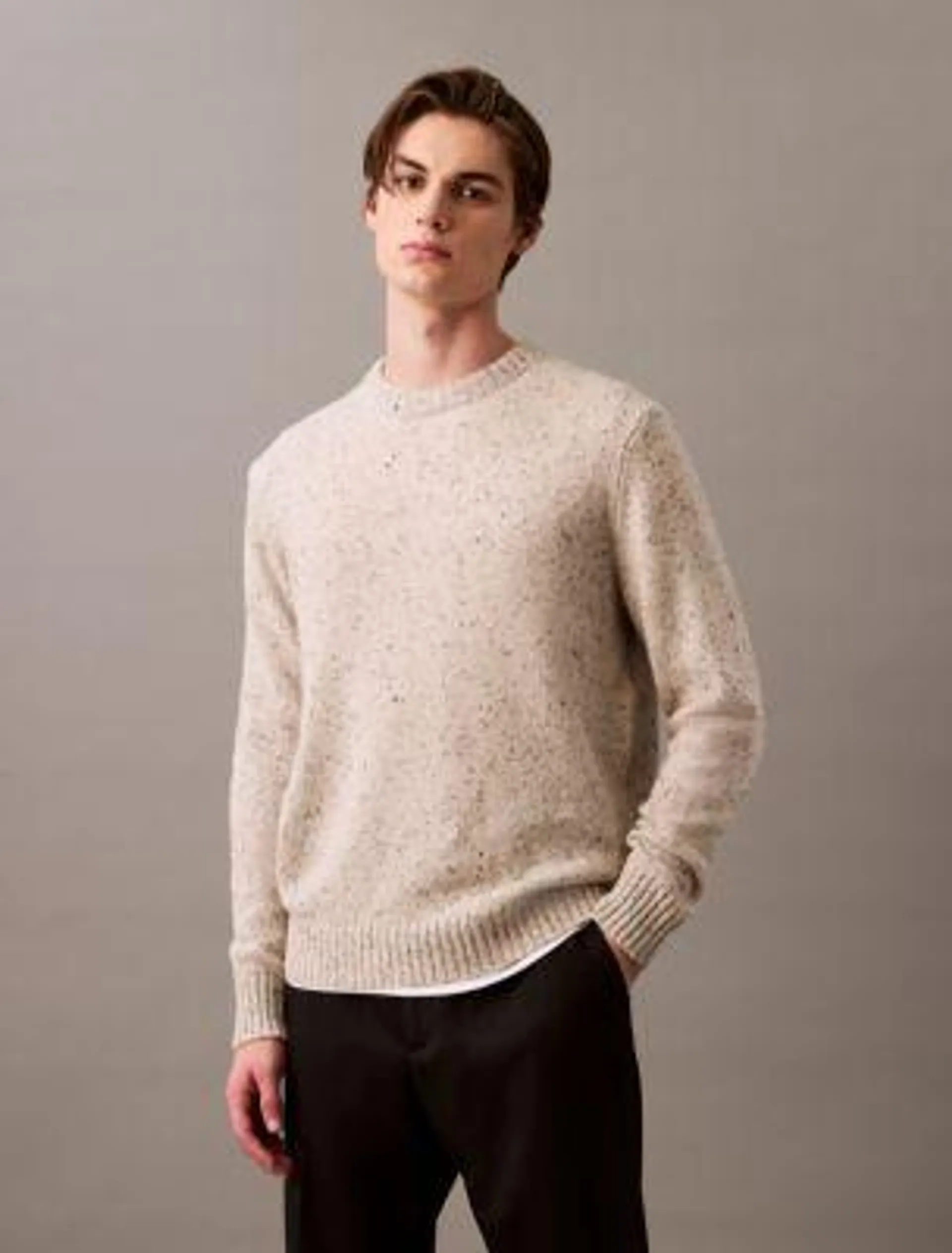 Nepped Yarn Crewneck Sweater