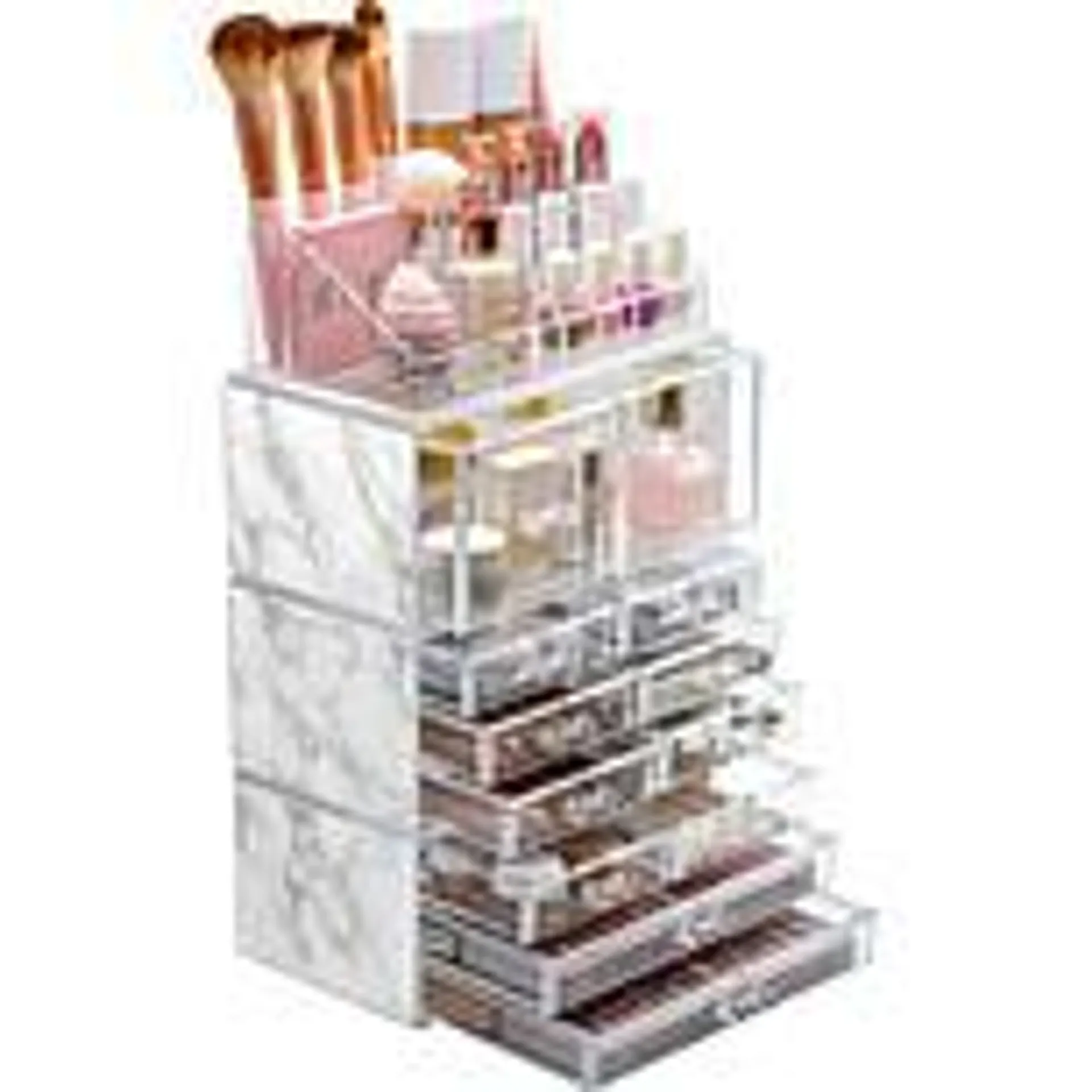 Sorbus Makeup and Jewelry 12-Drawer Display Case Organizer - Marble
