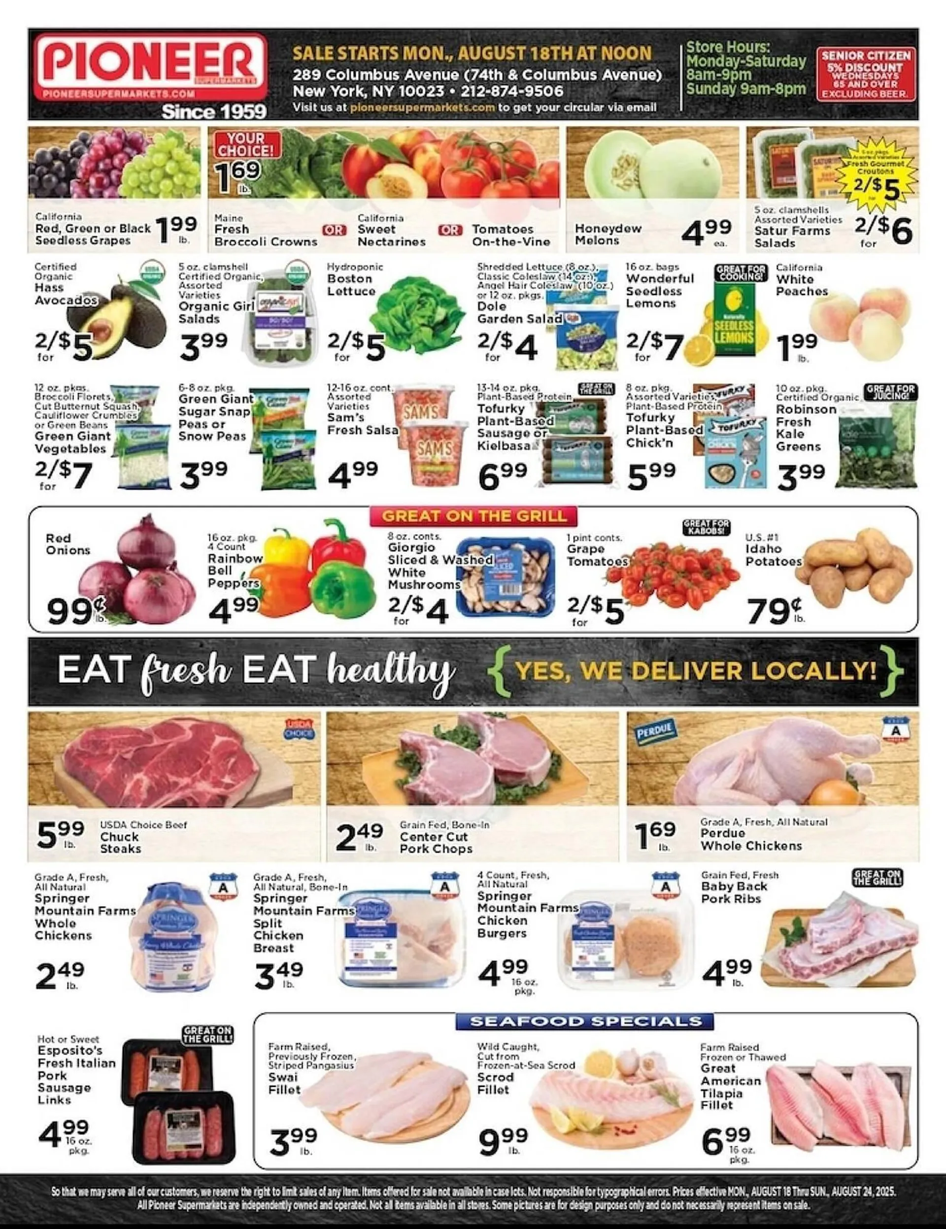 Weekly ad Pioneer Supermarkets Weekly Ad from August 18 to August 24 2025 - Page 1