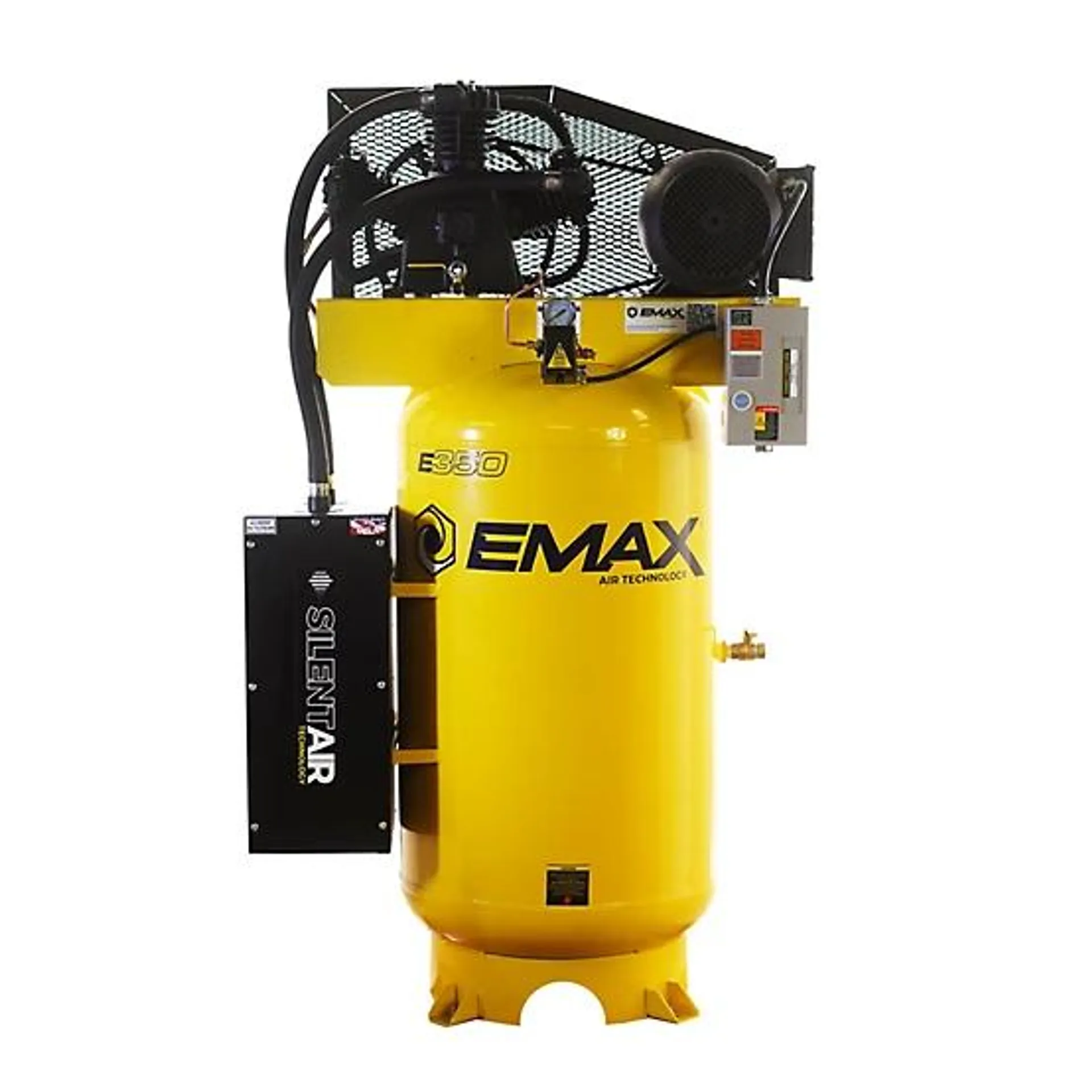 7.5 HP 80 gal. 2-Stage Industrial 3-Cylce Splash Lubricated Pump SILENT Air Compressor, 175 PSI, 1-Phase