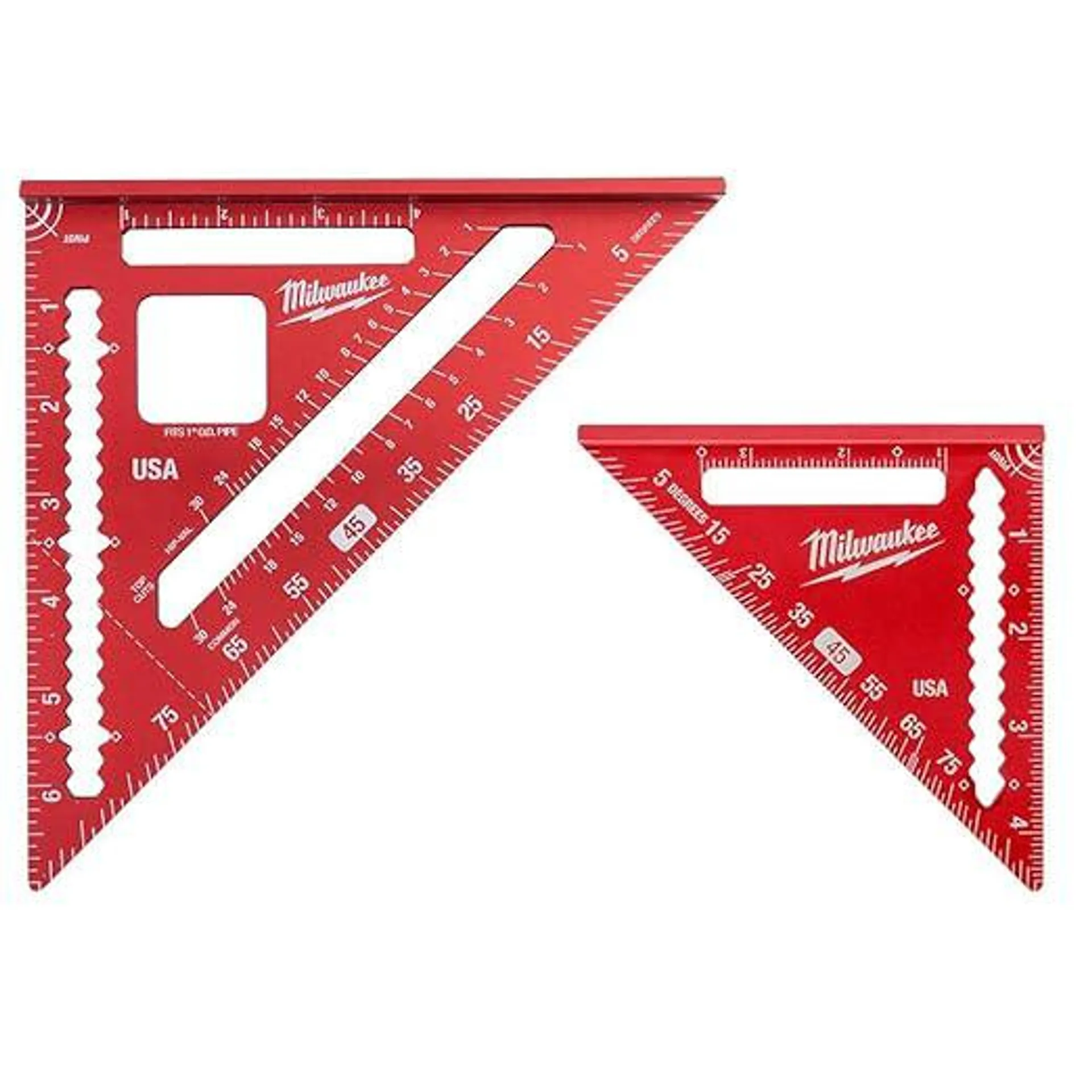 Milwaukee 7 in. Rafter Square Easy to Read MLSQ070 & MILW 4-1/2" Trim Square (MLSQ070-MLSQ040)