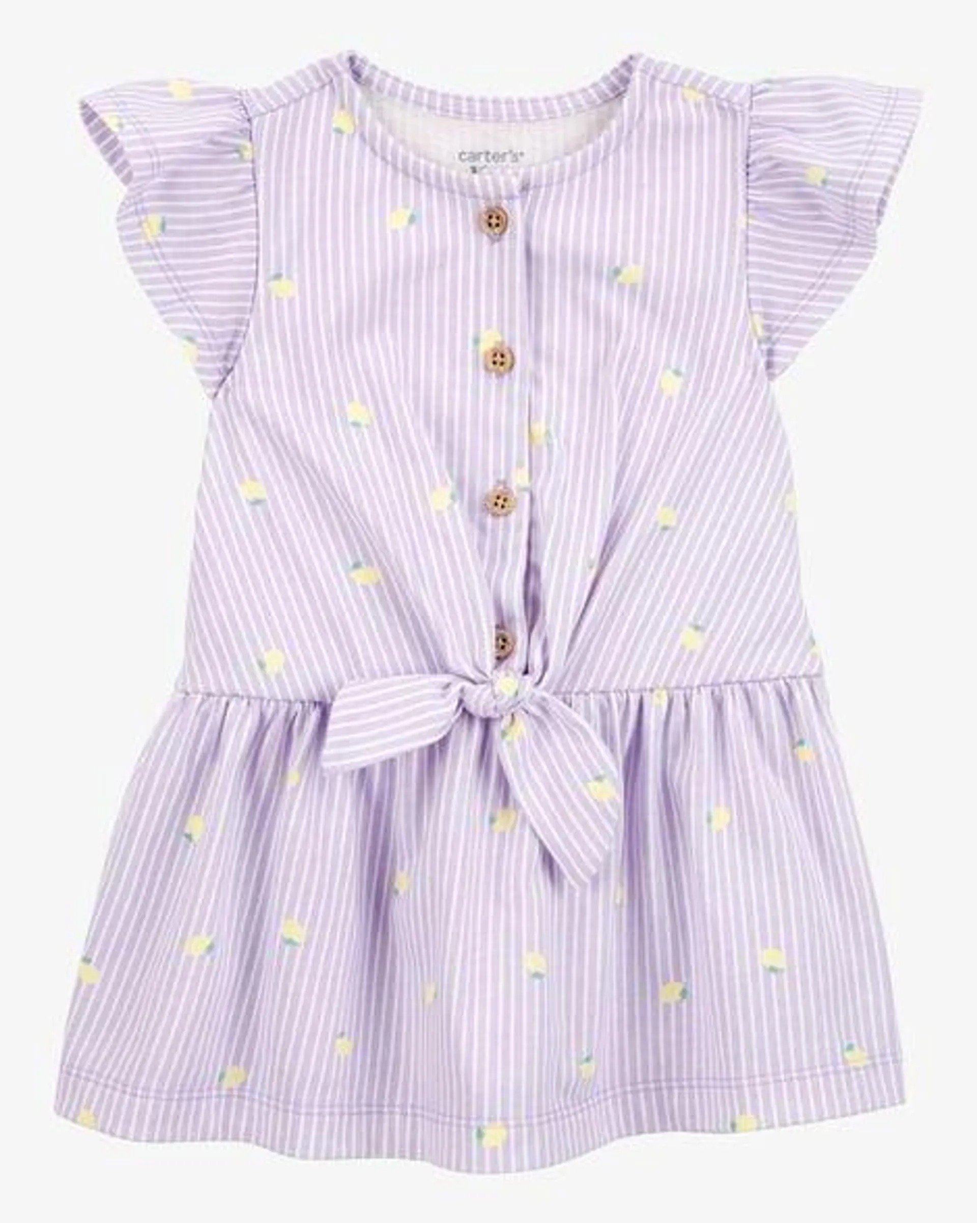 Baby Lemon Button-Front Dress