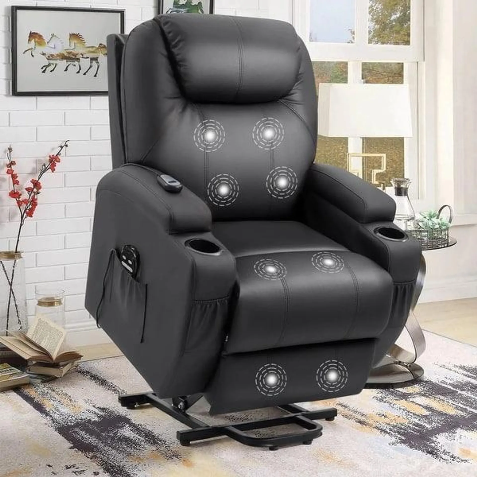 Homall Faux Leather Power Lift Recliner Chair with Massage