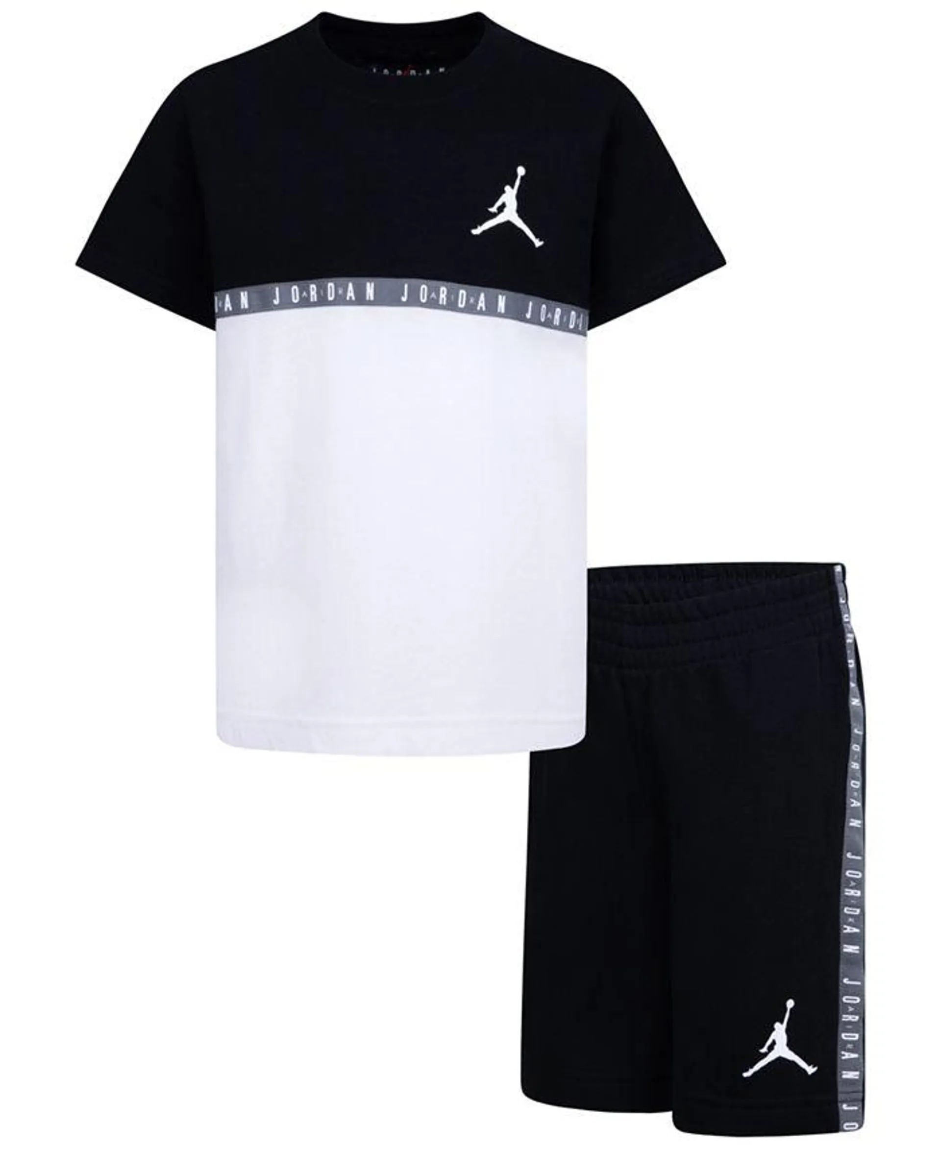 Little Boys Jumpman Blocked Taping Tee and Shorts Set