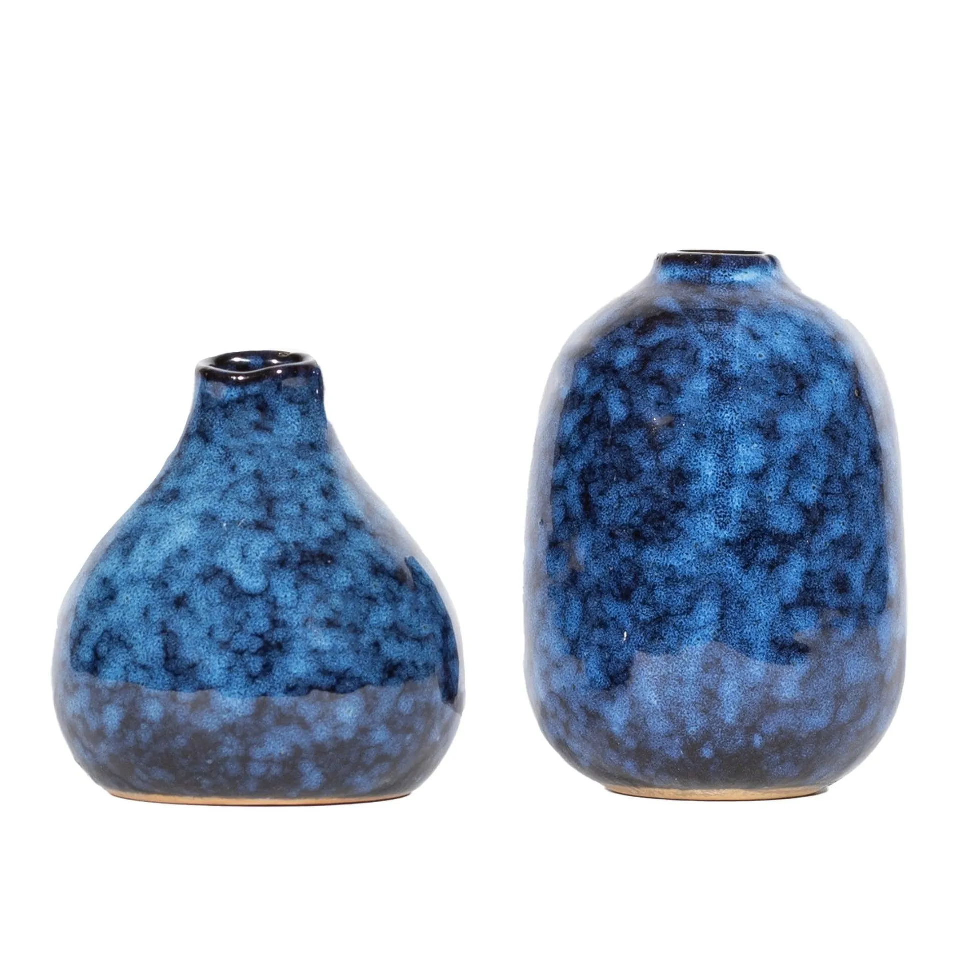 Blue Ceramic Vase, Set of 2