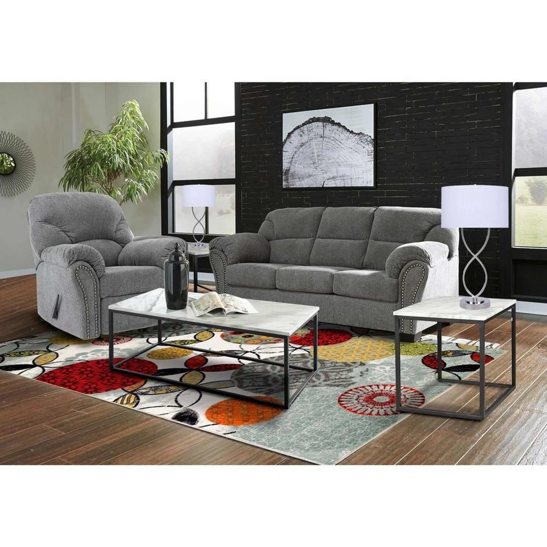 2 - Piece Allmaxx Sofa w/ Rocker Recliner