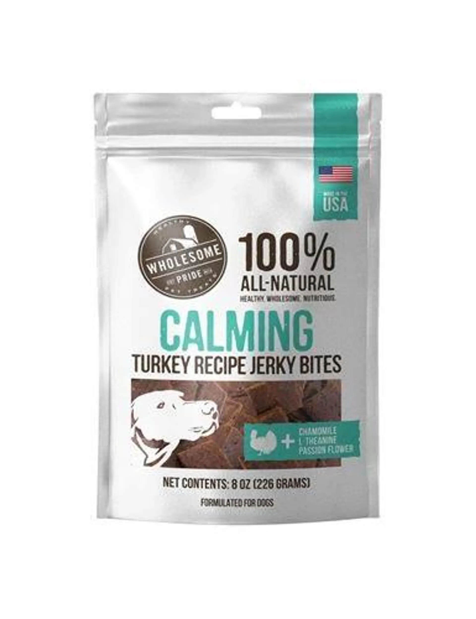 Wholesome Pride Functional Calming Support Jerky Bites Dog Treats, 8 Ounces