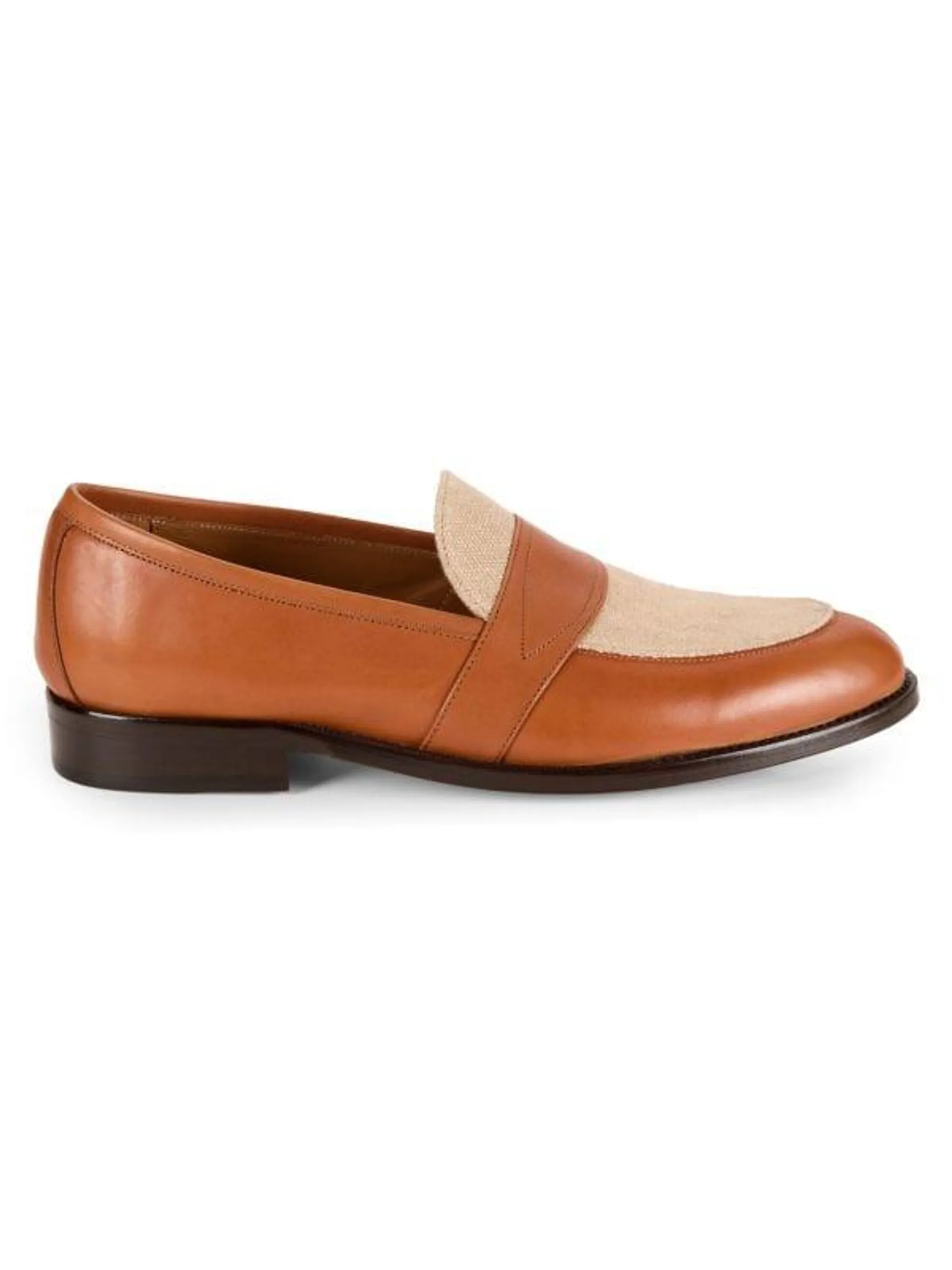 Two Tone Leather Penny Loafers